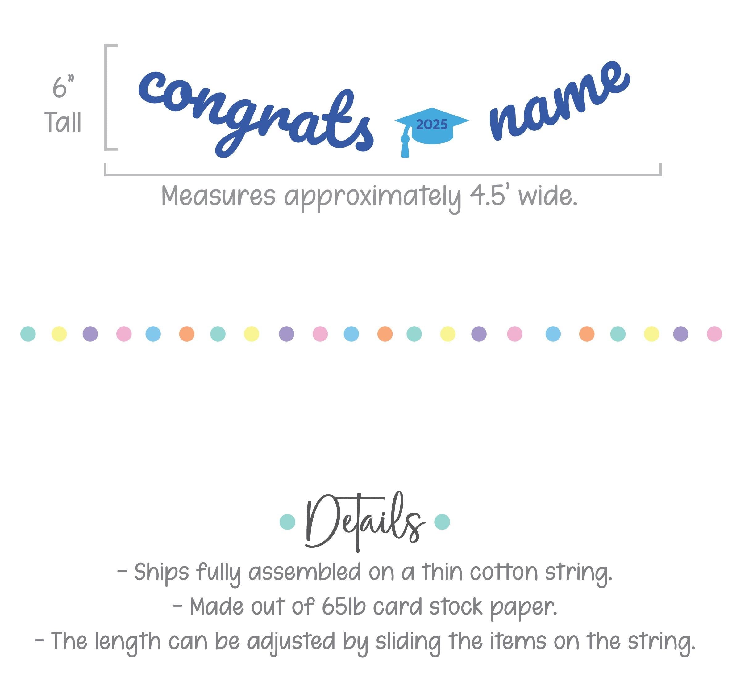 Graduation Banner, 2025 Graduation Decorations, 2025 Grad Party Banner, Blue Graduation Decorations, Custom Graduation Banner