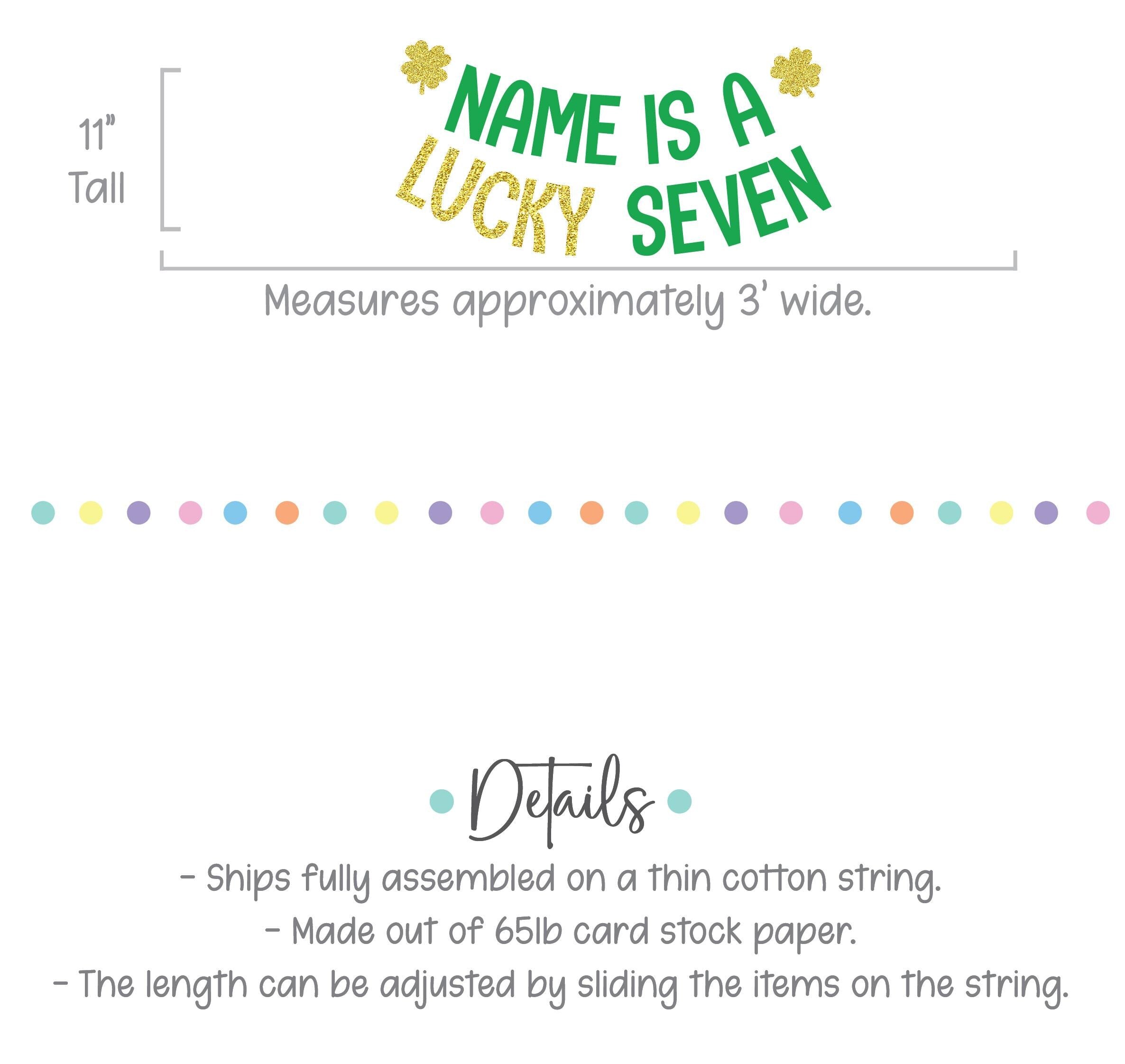 Lucky Seven Banner, Name Is A Lucky Seven Decorations, Personalized Name is a Lucky Seven Decorations, 7th Birthday Theme Ideas