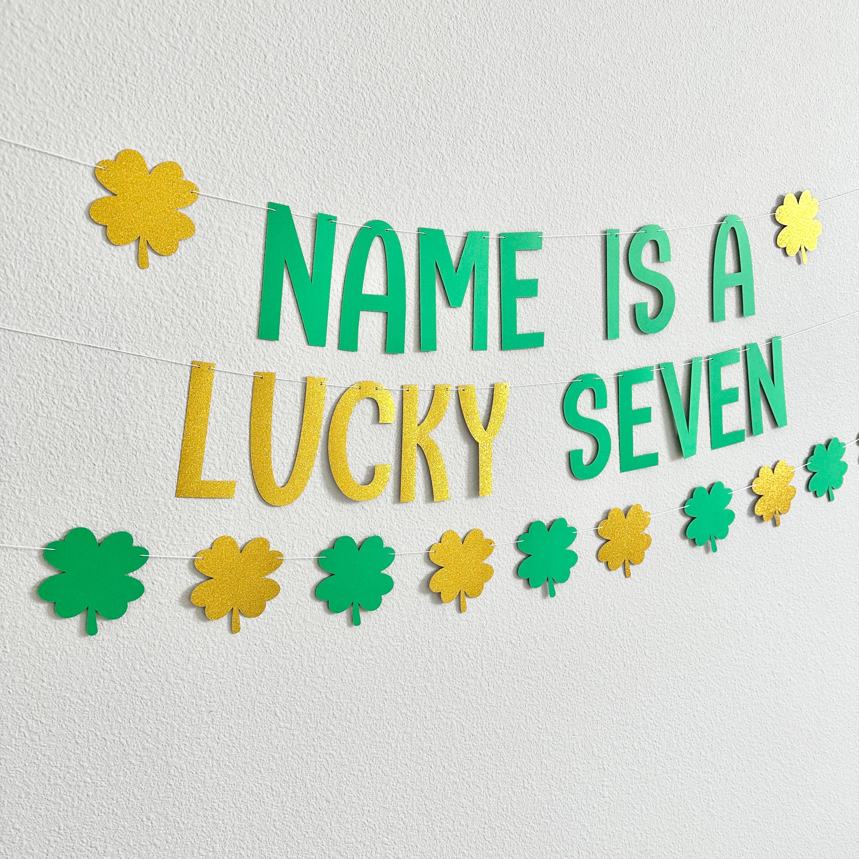 Lucky Seven Banner, Name Is A Lucky Seven Decorations, Personalized Name is a Lucky Seven Decorations, 7th Birthday Theme Ideas