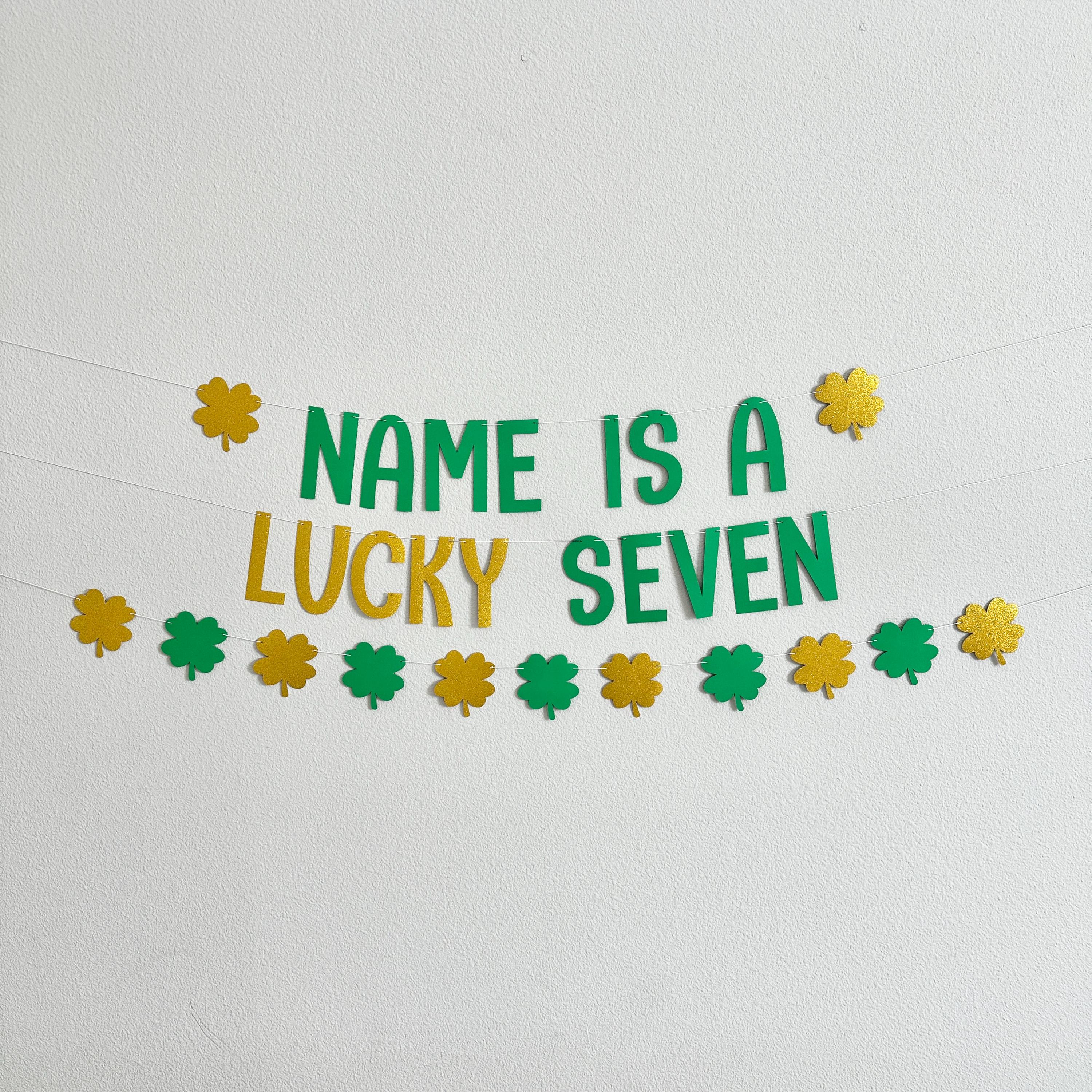 Lucky Seven Banner, Name Is A Lucky Seven Decorations, Personalized Name is a Lucky Seven Decorations, 7th Birthday Theme Ideas