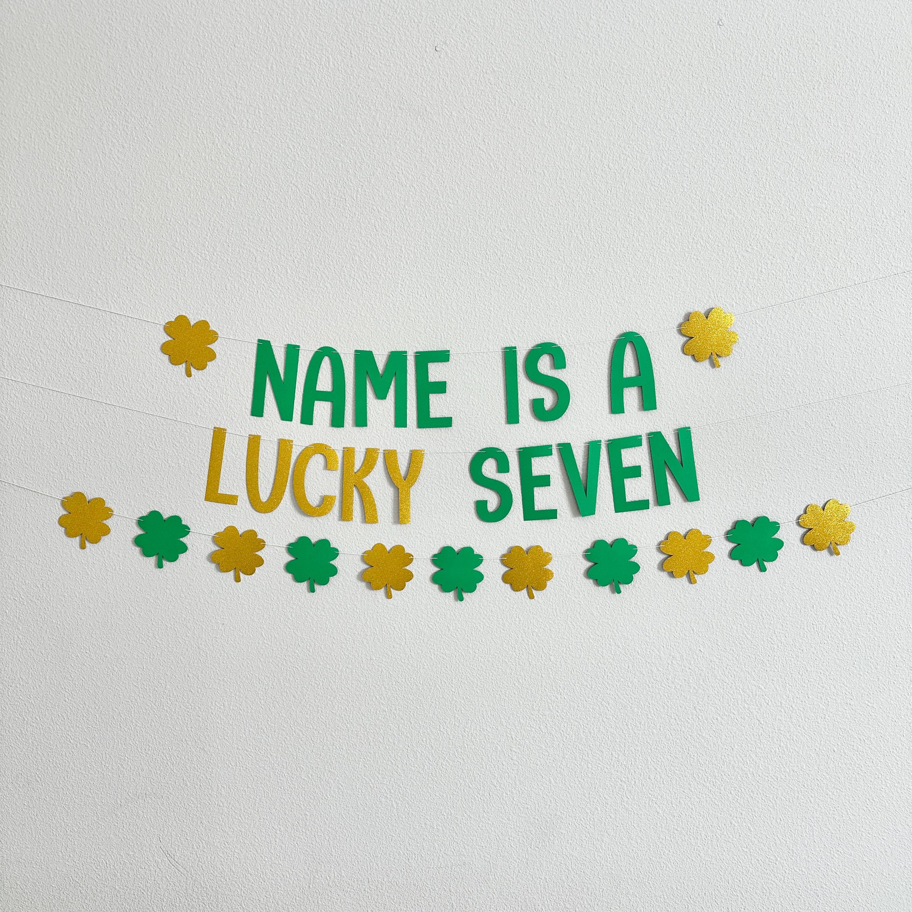 Lucky Seven Banner, Name Is A Lucky Seven Decorations, Personalized Name is a Lucky Seven Decorations, 7th Birthday Theme Ideas