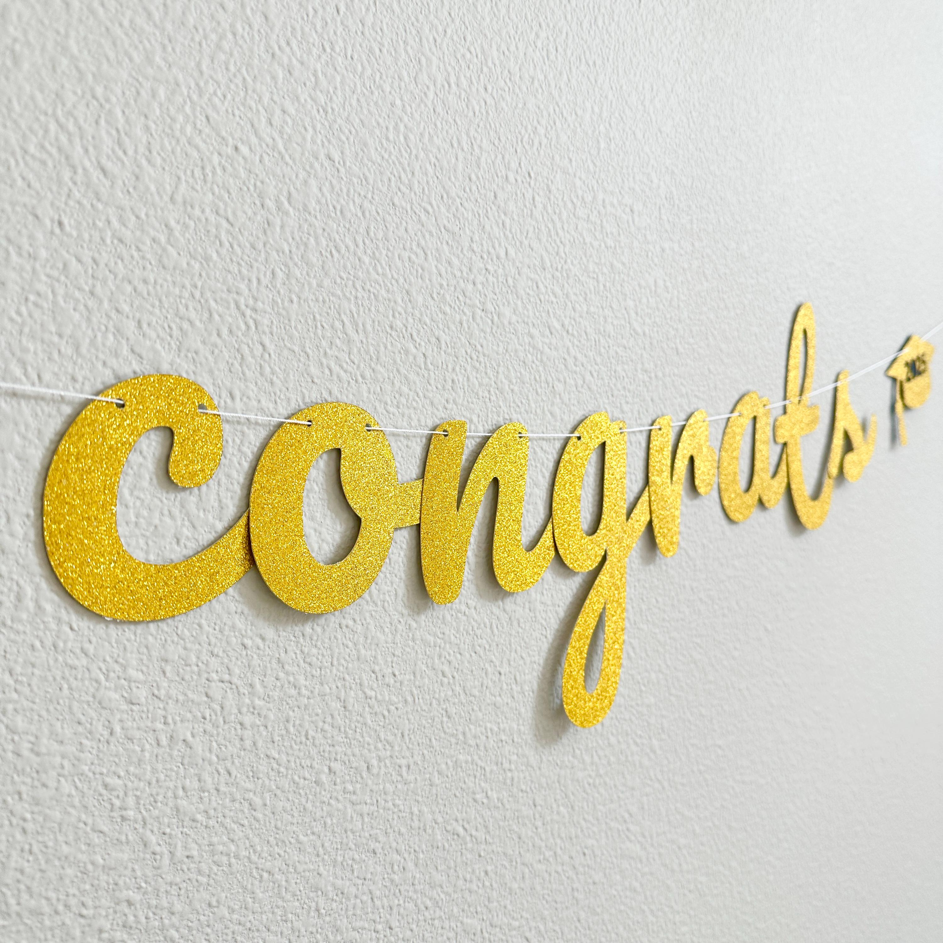 Graduation Banner, 2025 Graduation Decorations, 2025 Grad Party Banner, Gold Graduation Decorations, Custom Graduation Banner