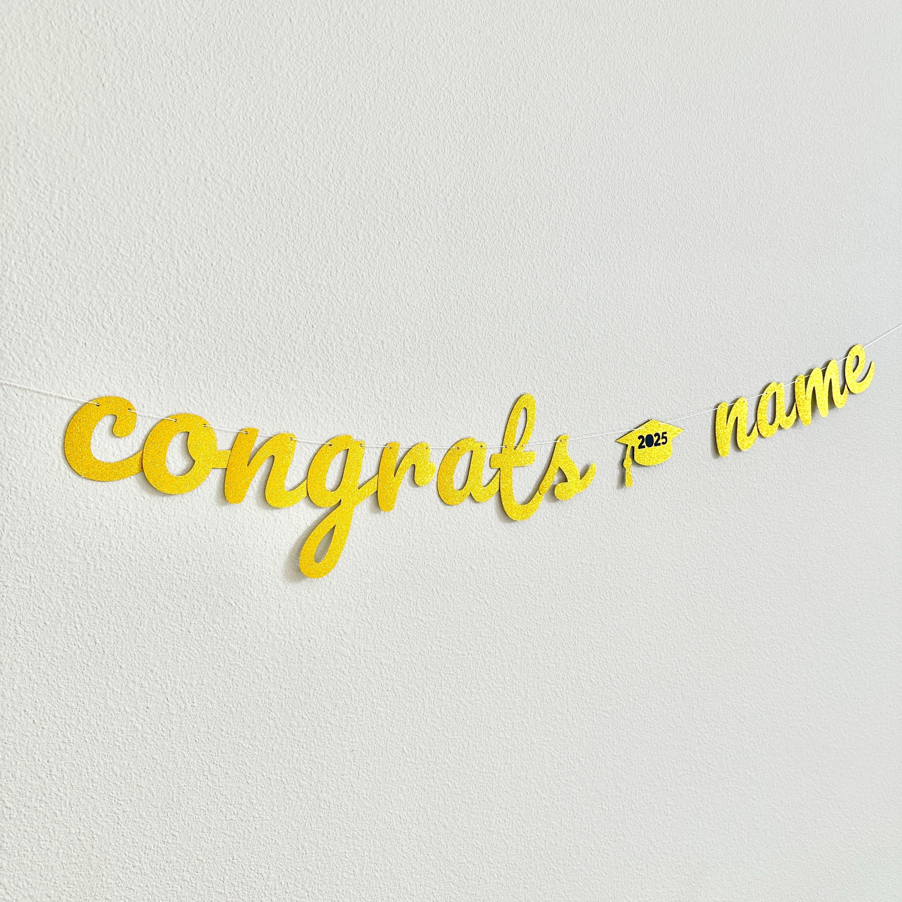 Graduation Banner, 2025 Graduation Decorations, 2025 Grad Party Banner, Gold Graduation Decorations, Custom Graduation Banner