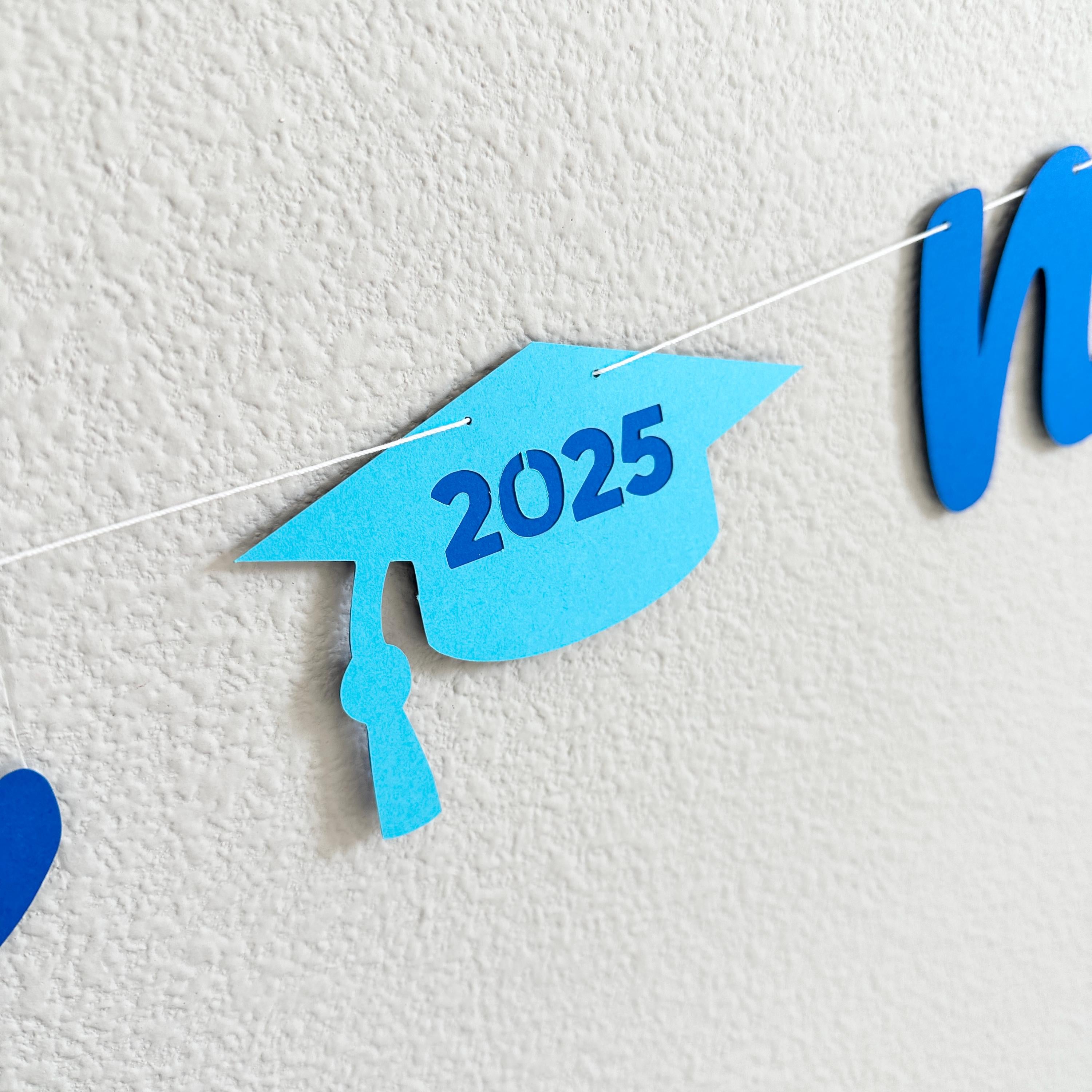 Graduation Banner, 2025 Graduation Decorations, 2025 Grad Party Banner, Blue Graduation Decorations, Custom Graduation Banner