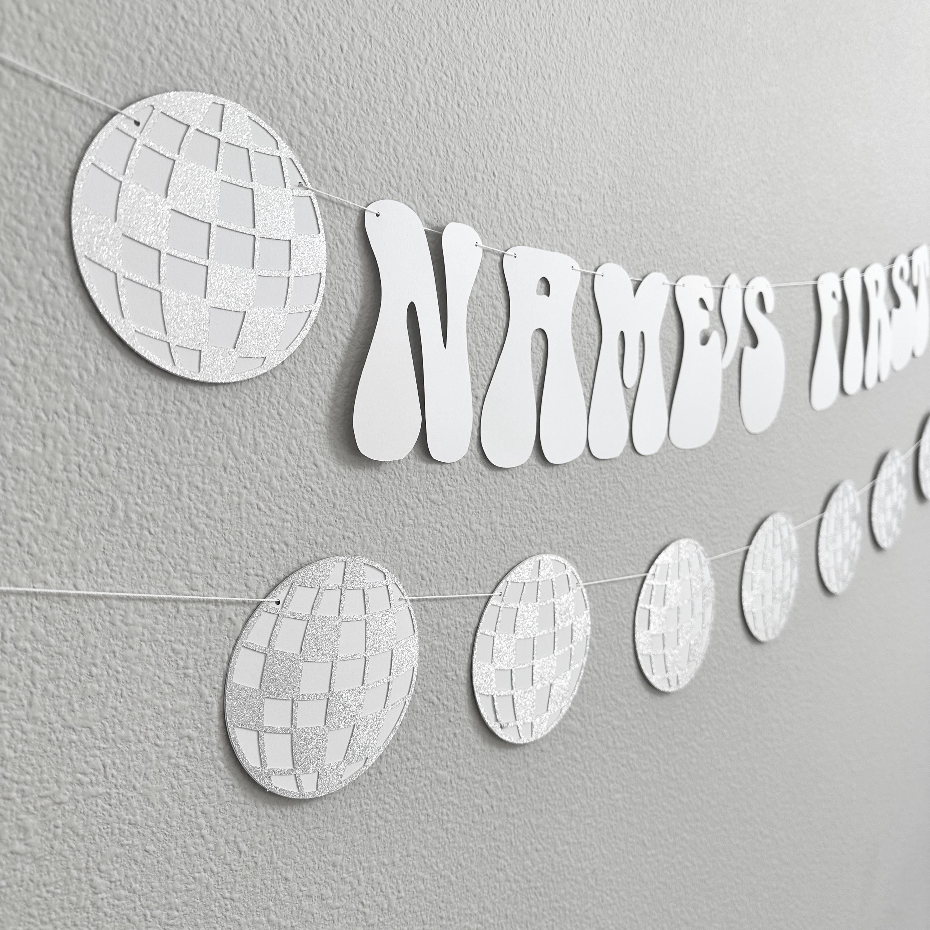 First Disco Banner, Name&#39;s 1st Disco, Disco Themed 1st Birthday Party, First Birthday Theme Ideas, Retro 1st Birthday, Disco Decorations