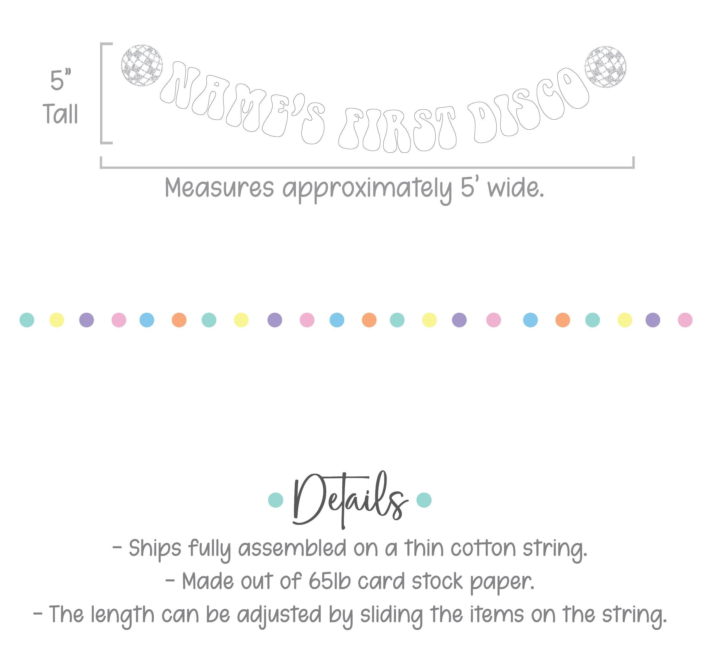 First Disco Banner, Name&#39;s 1st Disco, Disco Themed 1st Birthday Party, First Birthday Theme Ideas, Retro 1st Birthday, Disco Decorations