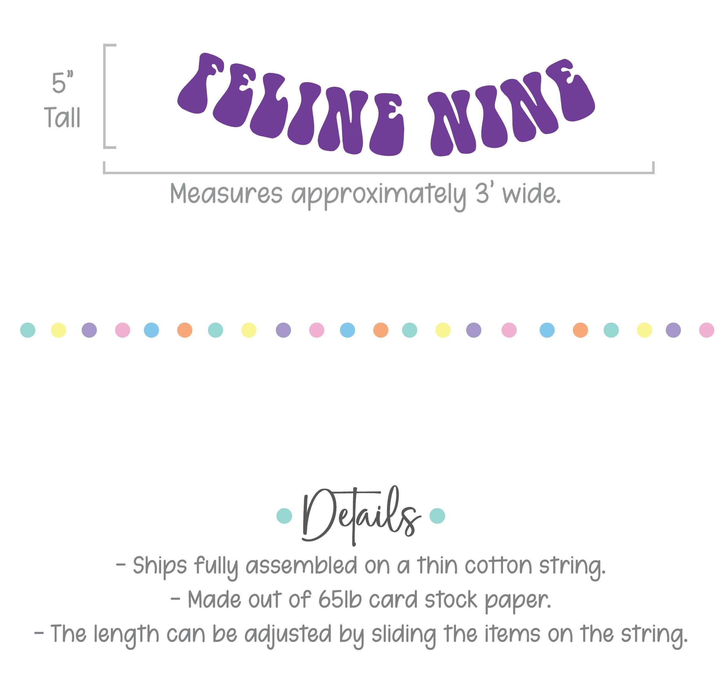 Feline Nine, 9th Birthday Party Decorations, Cat Themed 9th Birthday Party Banner, Cat Lovers 9th Birthday Party Ideas