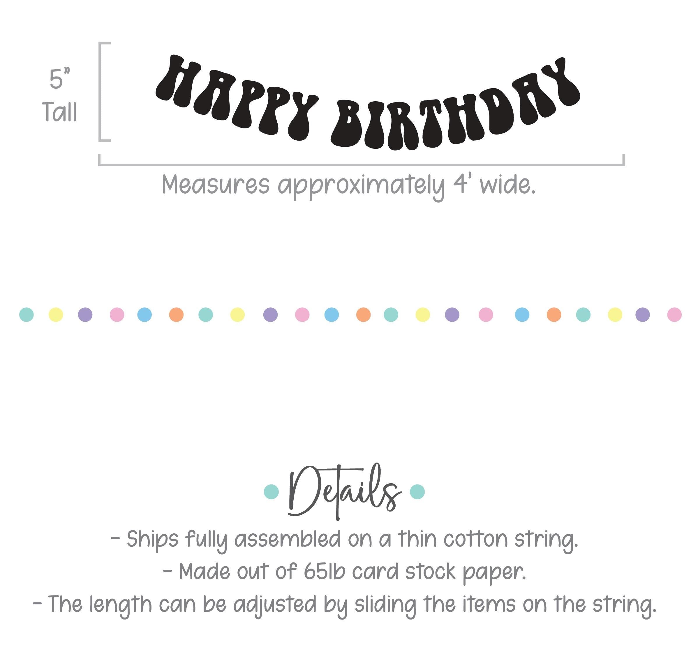 Retro Themed Happy Birthday Banner, Groovy Birthday Party Decorations, Classic Birthday Banner, Retro Birthday Party Theme