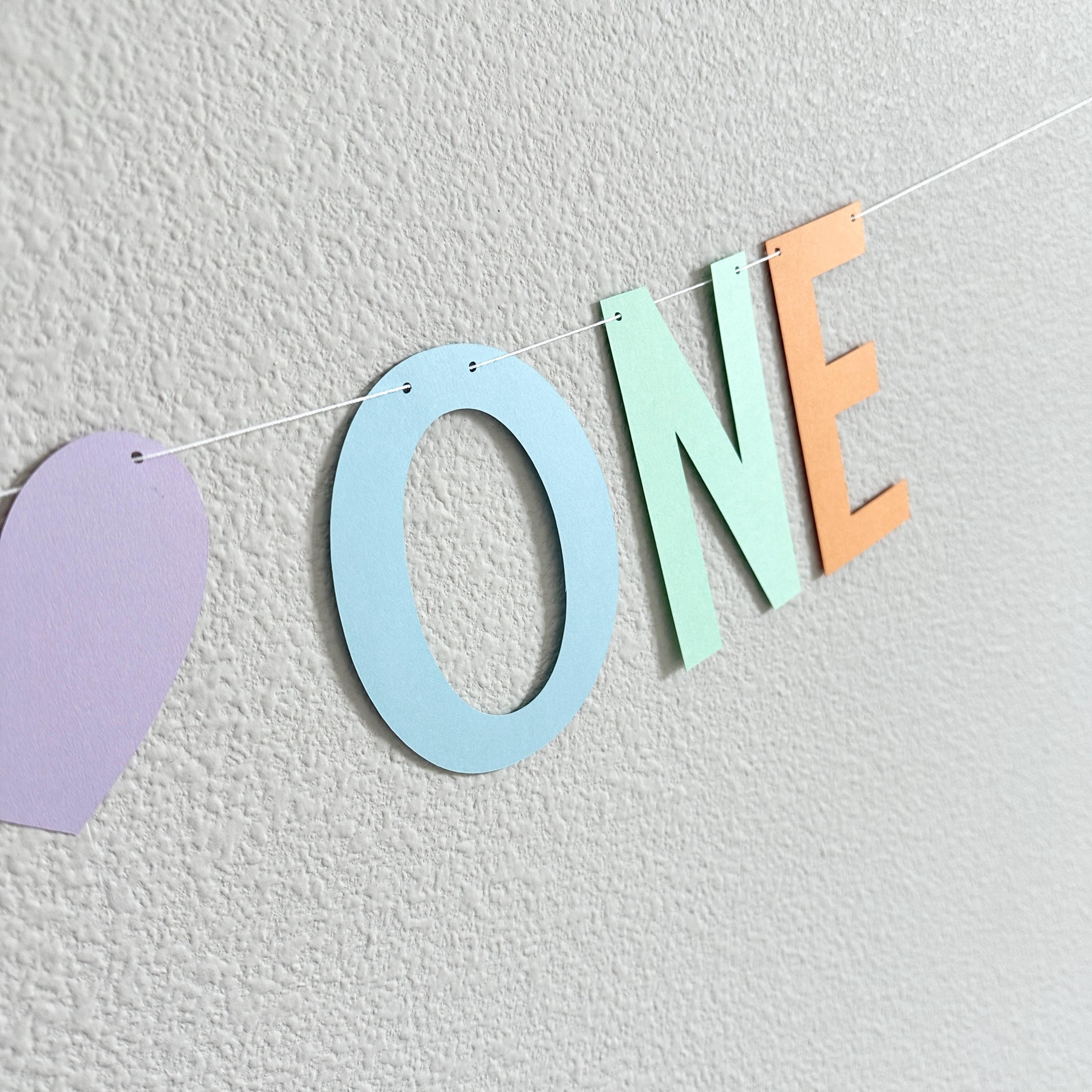 Name Is One Banner, 1st Birthday Banner Rainbow Pastels, Girl&#39;s 1st Birthday Banner, Personalized First Birthday Banner