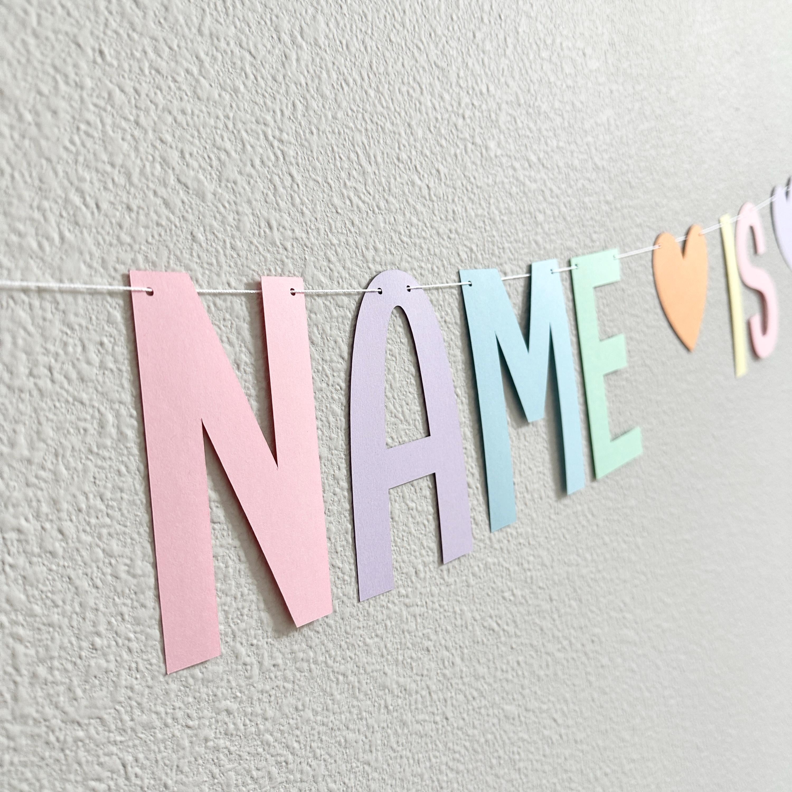 Name Is One Banner, 1st Birthday Banner Rainbow Pastels, Girl&#39;s 1st Birthday Banner, Personalized First Birthday Banner