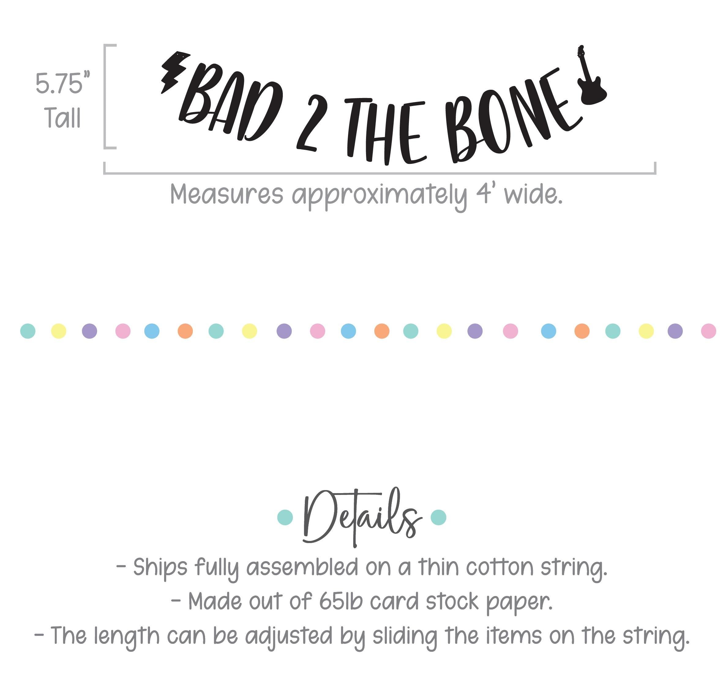 Bad 2 the Bone Banner, 2nd Birthday Party Decorations, 2nd Birthday Theme Ideas, Rock 2nd Birthday Party, Boys Second Birthday Party