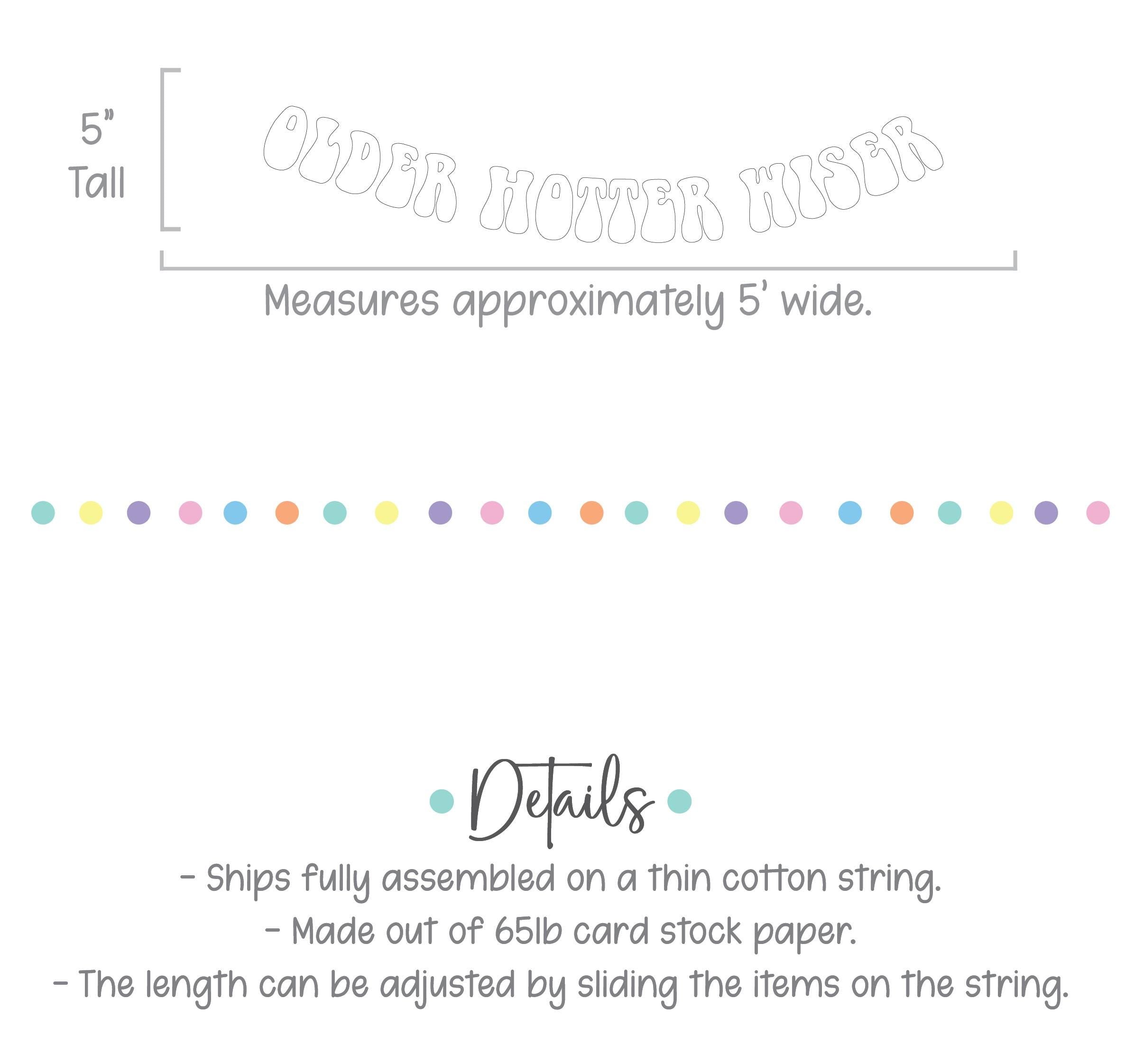 Older Hotter Wiser, Women&#39;s Birthday Ideas, Funny Birthday Banner, Grandma Birthday Party Decorations, Retro Themed Birthday Decorations