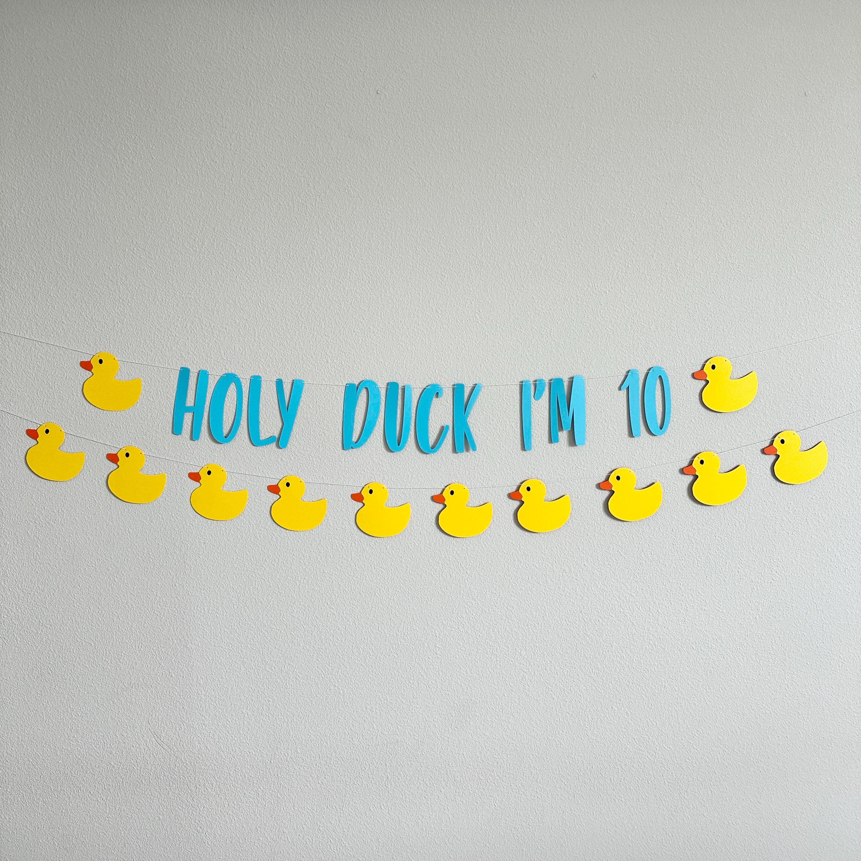 Holy Duck I&#39;m 10, Duck Themed 10th Birthday, Duck Decorations, Duck Birthday, Duck Party, Duck Banner, Custom Duck Banner, Yellow Ducks