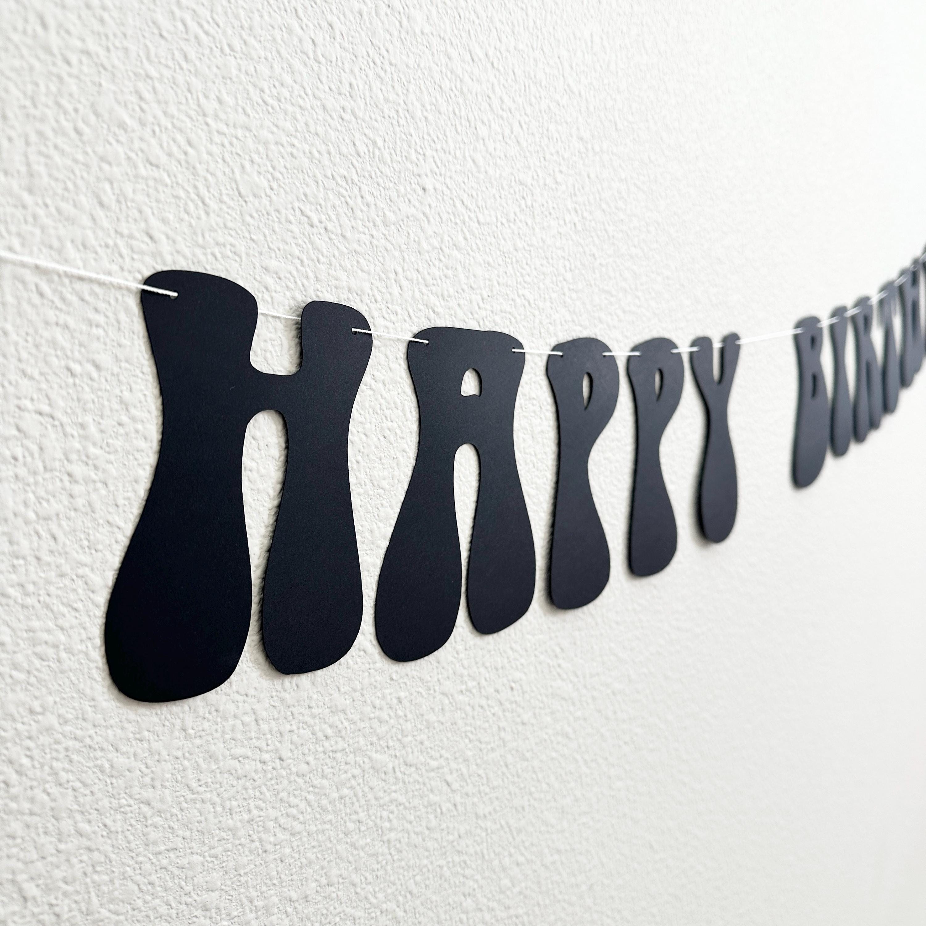 Retro Themed Happy Birthday Banner, Groovy Birthday Party Decorations, Classic Birthday Banner, Retro Birthday Party Theme