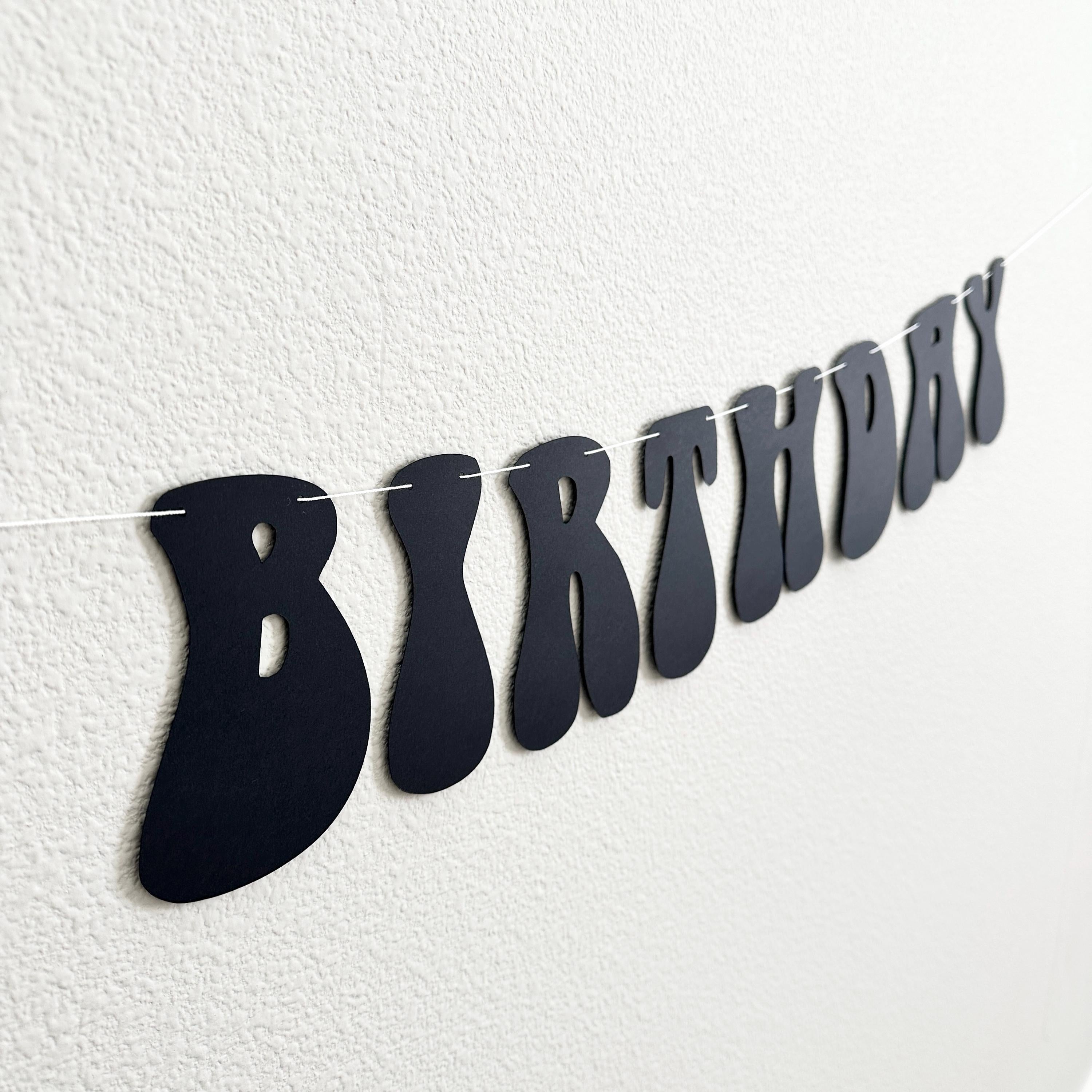 Retro Themed Happy Birthday Banner, Groovy Birthday Party Decorations, Classic Birthday Banner, Retro Birthday Party Theme