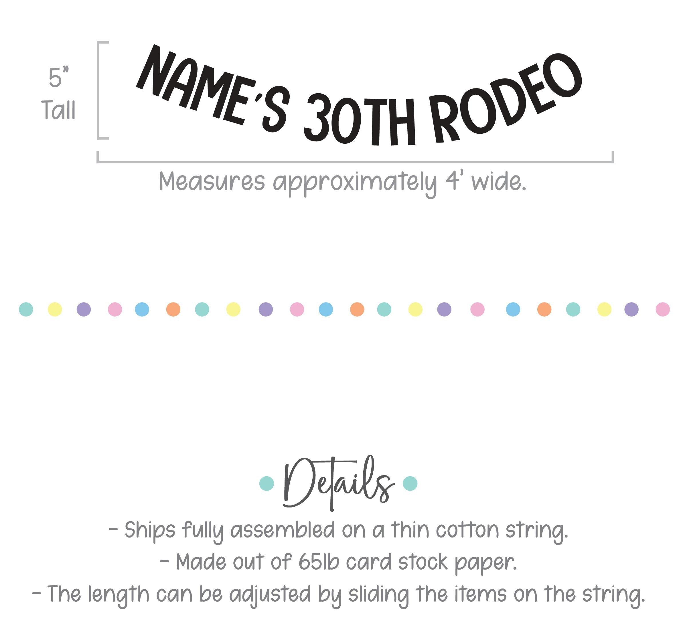 Name&#39;s 30th Rodeo Banner, 30th Birthday Party Theme Decorations, Men&#39;s 30th Birthday Party Banner, Custom 30th Birthday Party Sign