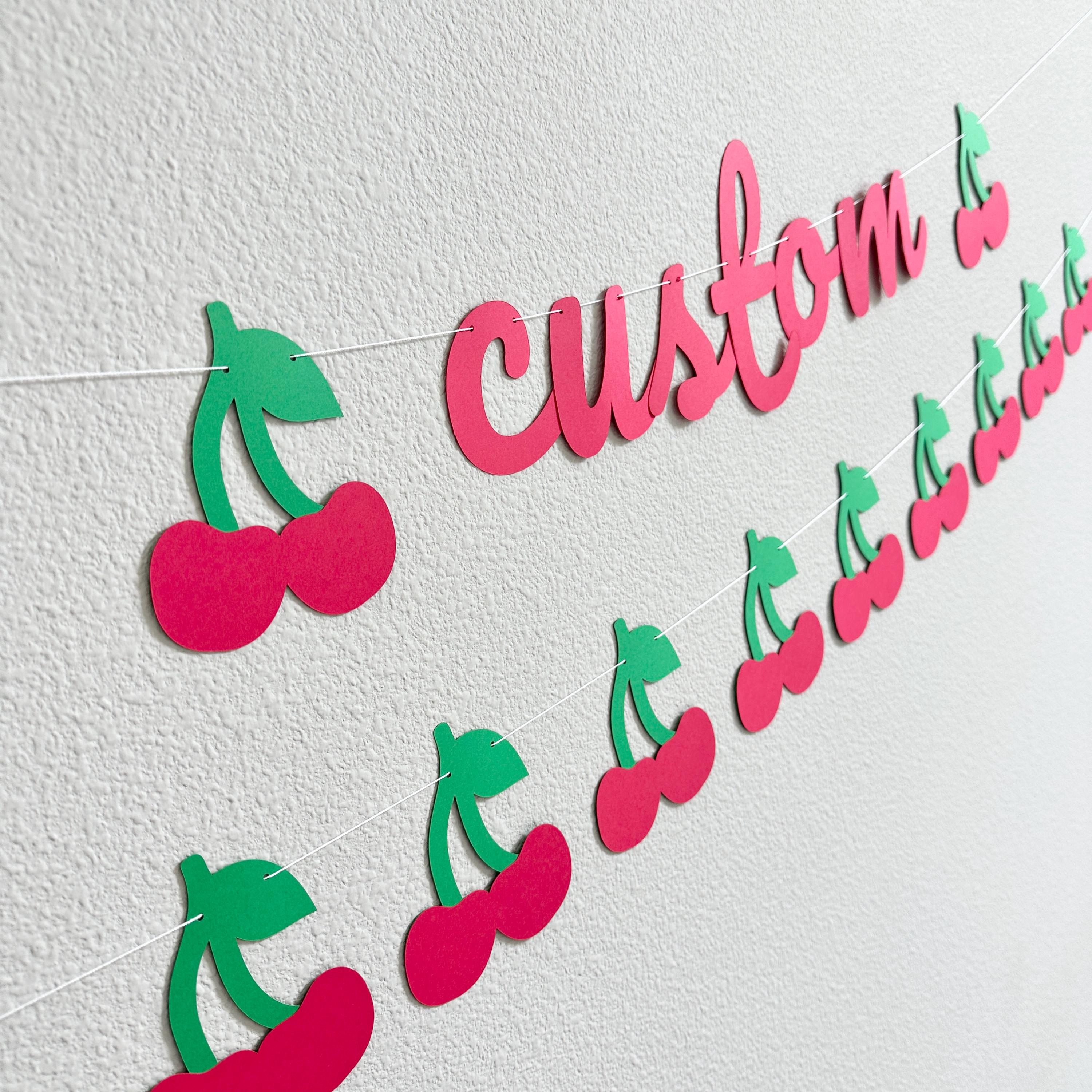 Custom Cherry Banner, Cherry Decorations, Cherry Banner, Cherry Party Theme Decorations, Birthday Party Theme Ideas, Cherry Party