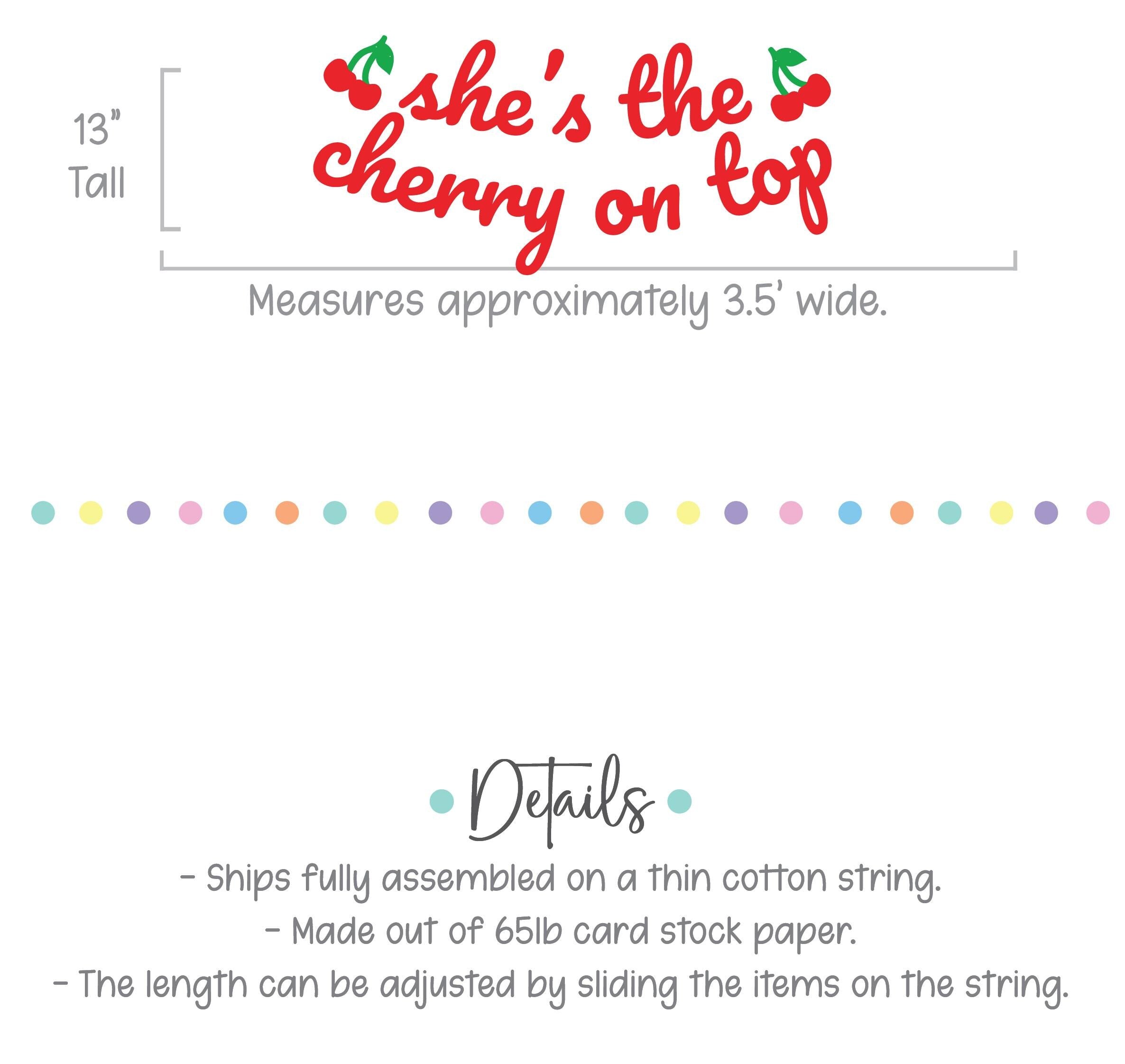 She&#39;s The Cherry On Top, Cherry On Top Banner, Cherry On Top Decorations, Cherry Themed Bachelorette Party, Cherry Bridal Shower, Cherries