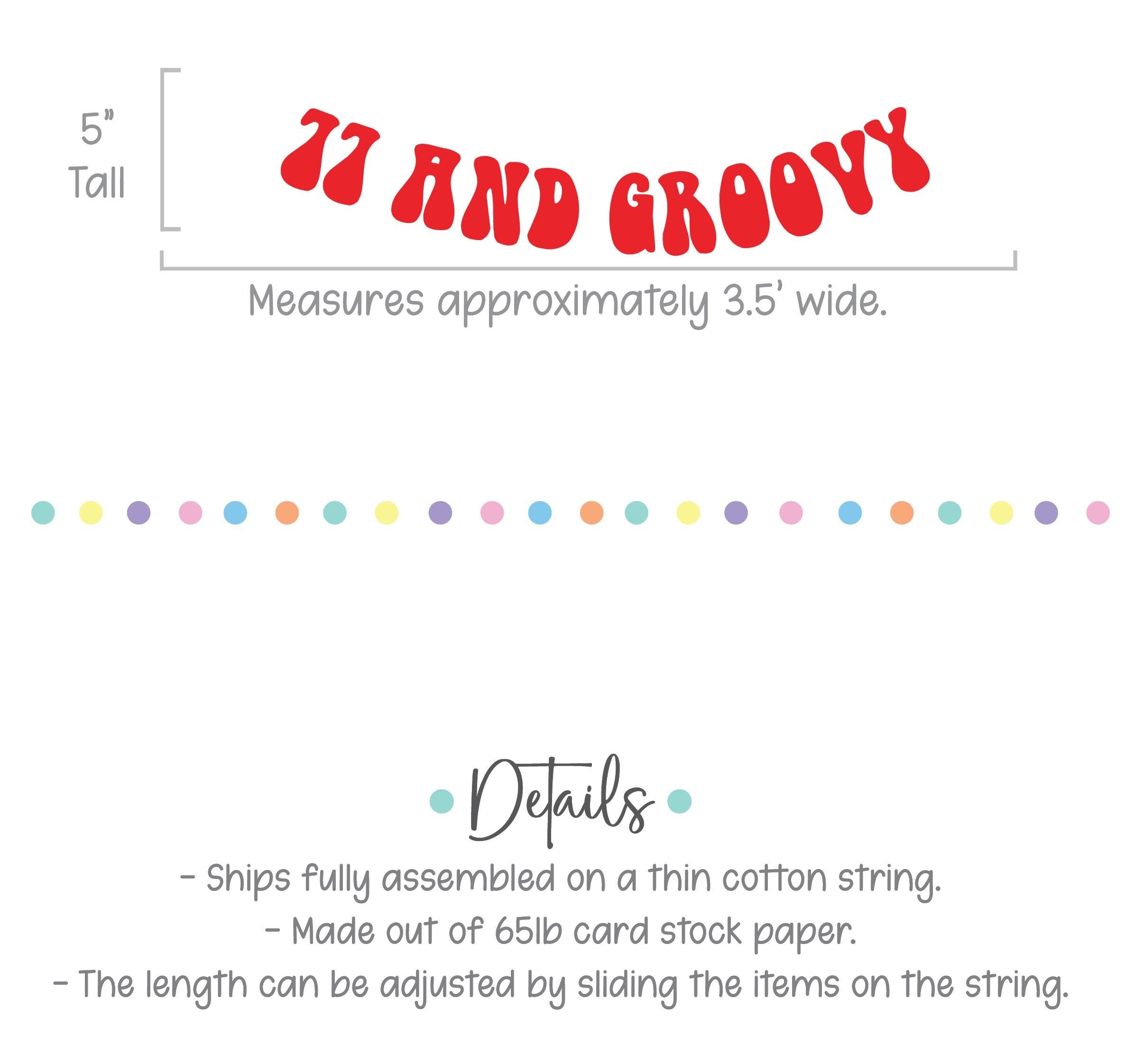 77 And Groovy, 77th Birthday Banner, Retro Themed Decorations, 77th Birthday Ideas, 70&#39;s Birthday Decorations