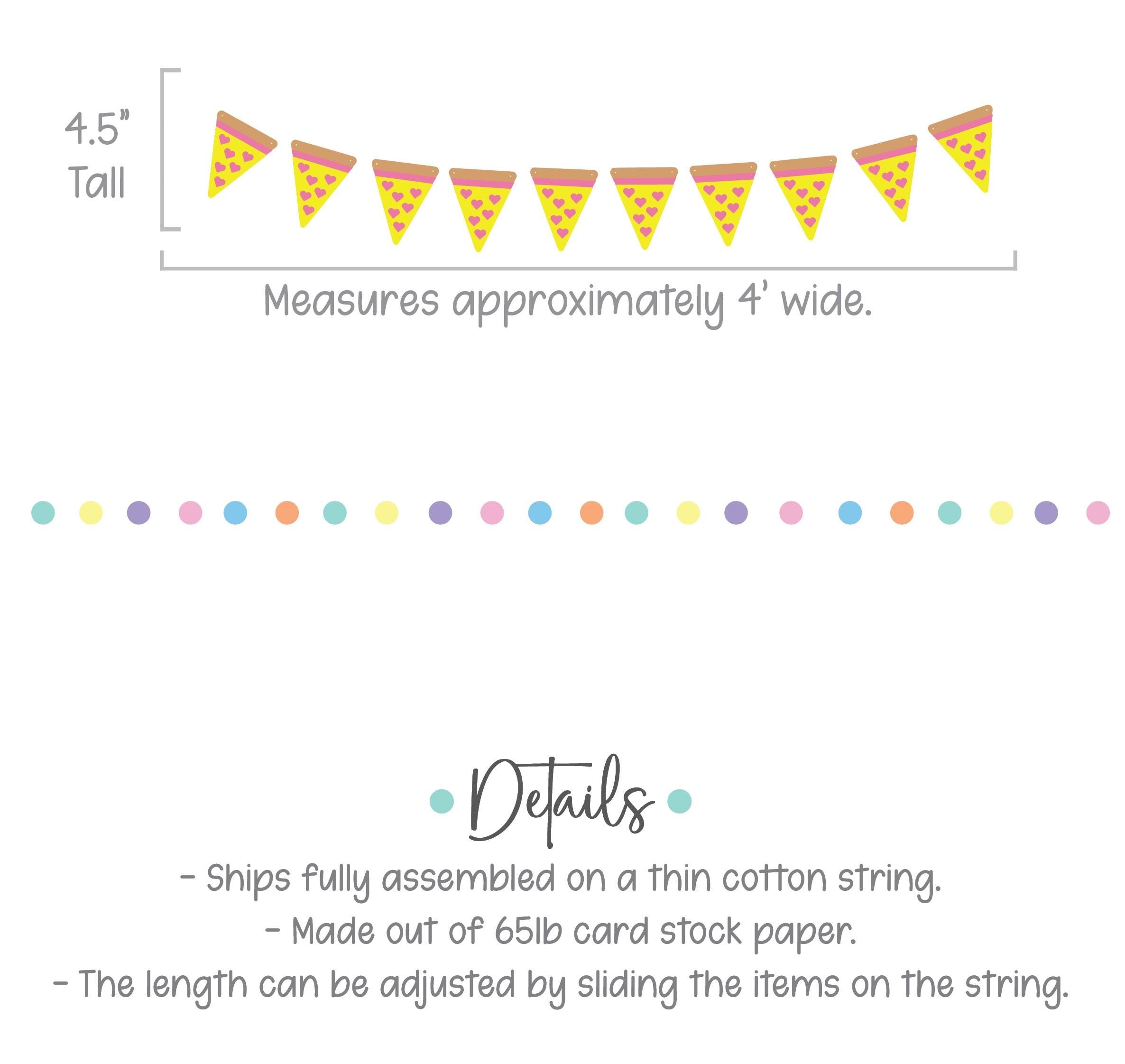 Custom Pizza Banner, Pizza Hearts Decorations, Pink Pizza Birthday Party Decorations, Hearts And Pizza Theme Banner, Girl&#39;s Pizza Party