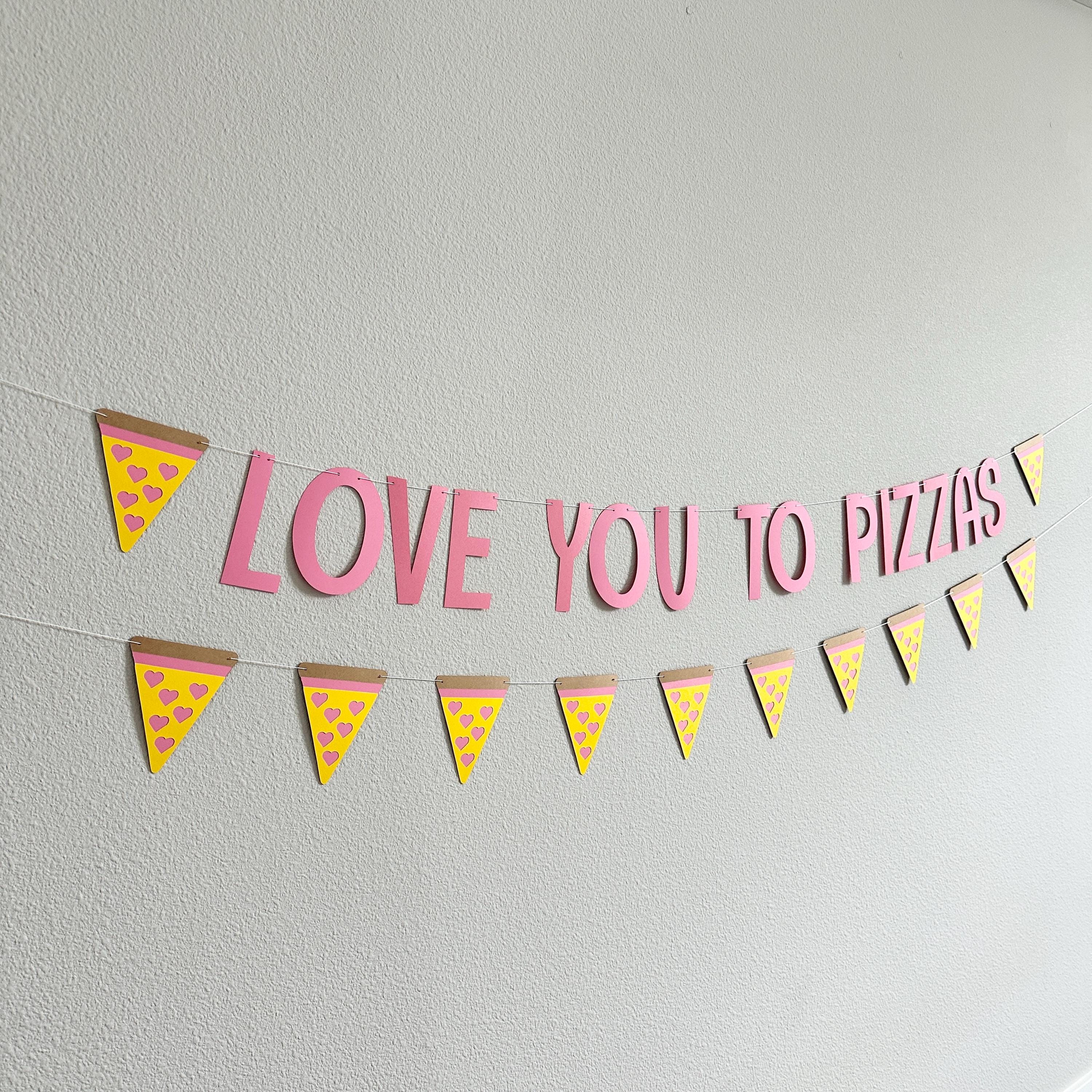 Custom Pizza Banner, Pizza Hearts Decorations, Pink Pizza Birthday Party Decorations, Hearts And Pizza Theme Banner, Girl&#39;s Pizza Party