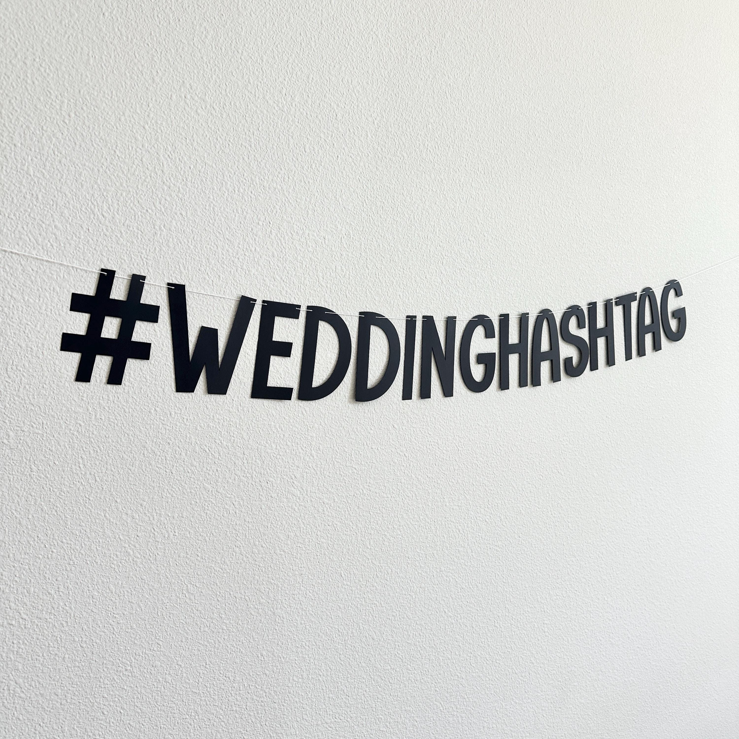 Wedding Hashtag Banner, #Wedding Hashtag Sign, Custom Hashtag Decorations, Wedding Sign, Couple Wedding Hashtag Decoration