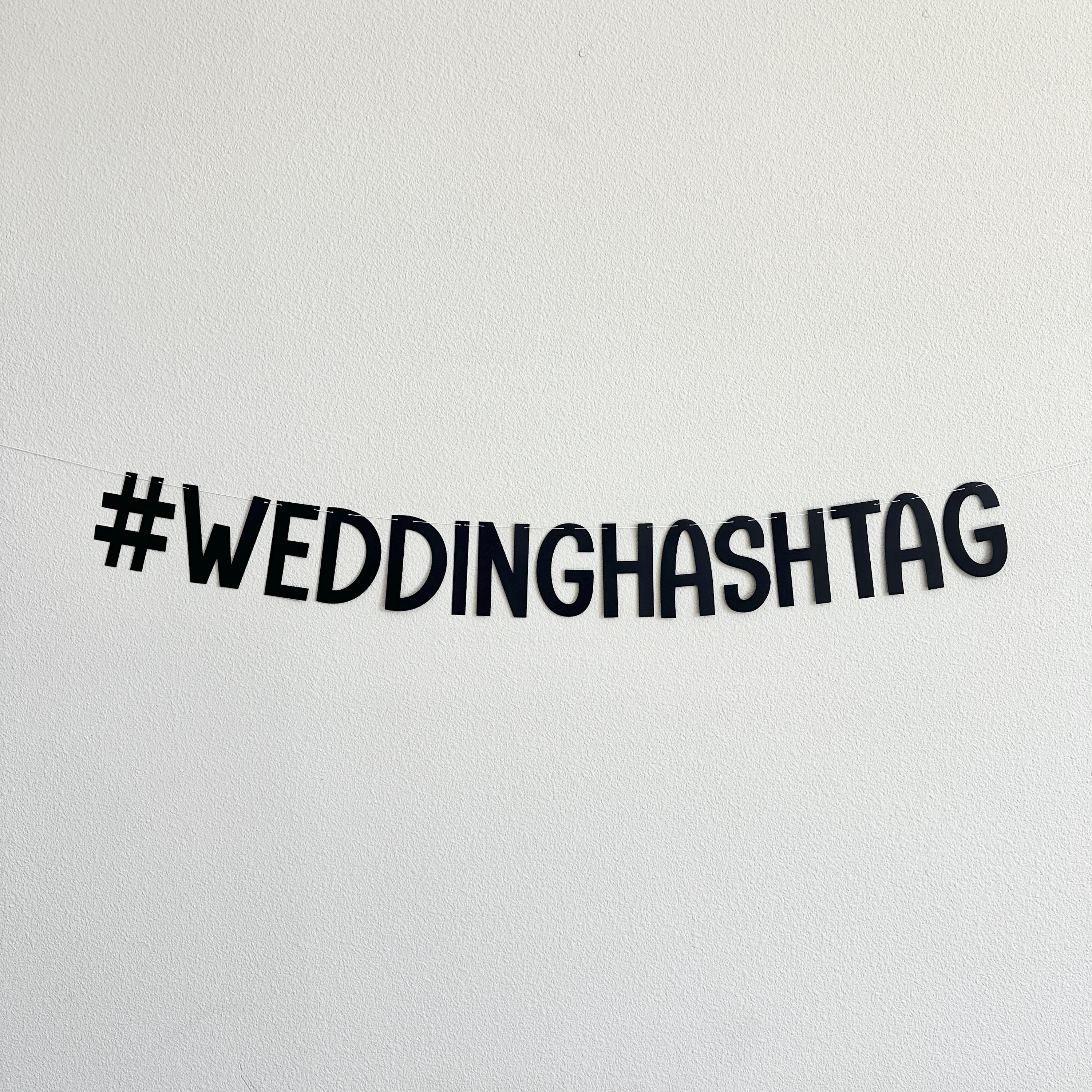 Wedding Hashtag Banner, #Wedding Hashtag Sign, Custom Hashtag Decorations, Wedding Sign, Couple Wedding Hashtag Decoration