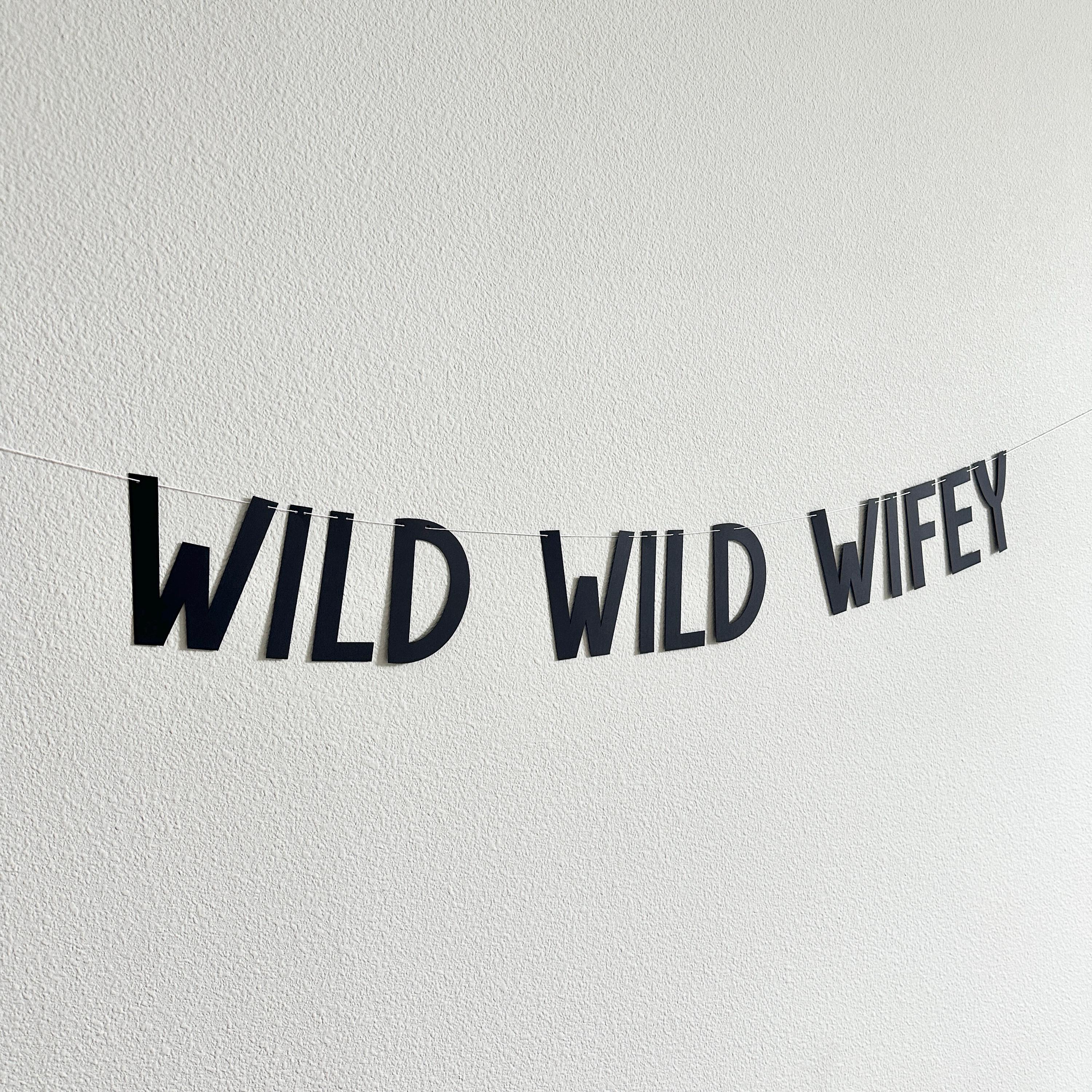 Wild Wild Wifey Banner for Bachelorette Party Decoration, Rustic Bridal Shower Sign, Fun Wedding Photo Prop, Boho Bride-to-Be Accessory