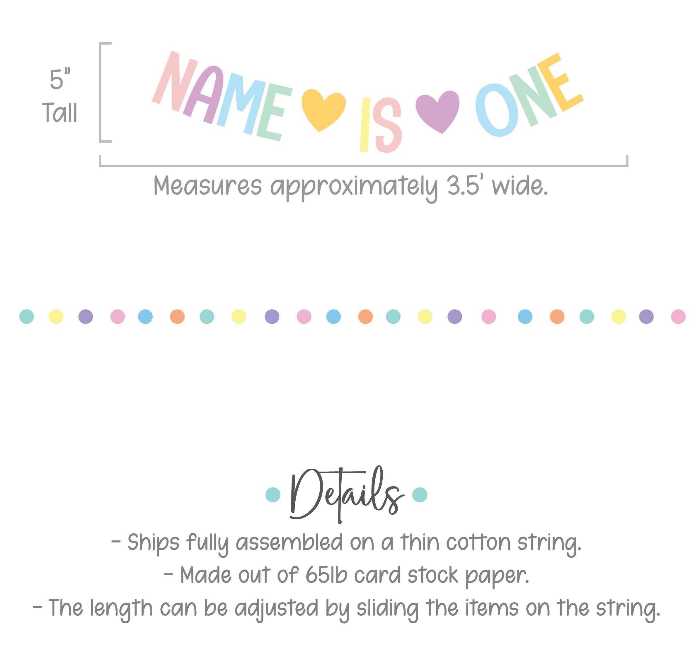 Name Is One Banner, 1st Birthday Banner Rainbow Pastels, Girl&#39;s 1st Birthday Banner, Personalized First Birthday Banner
