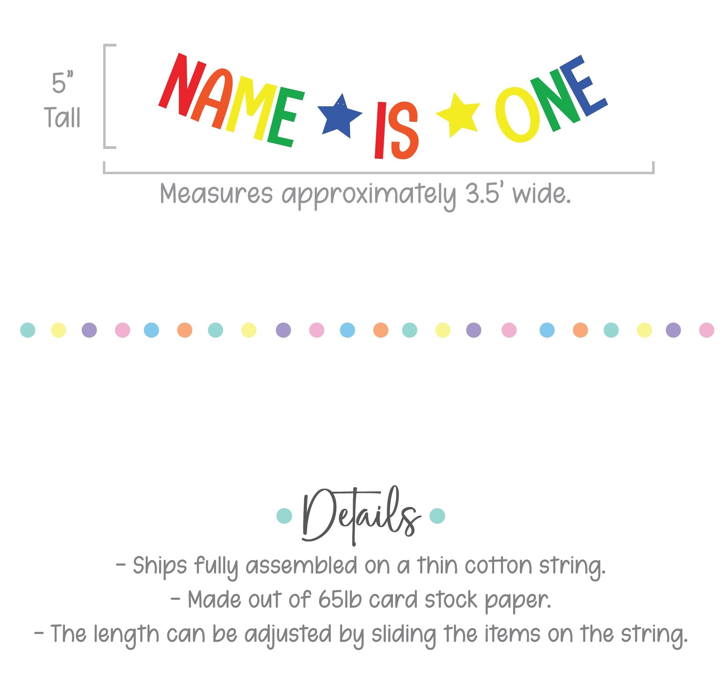 Name Is One Banner, 1st Birthday Banner Rainbow Pastels, Boy&#39;s 1st Birthday Banner, Personalized First Birthday Banner