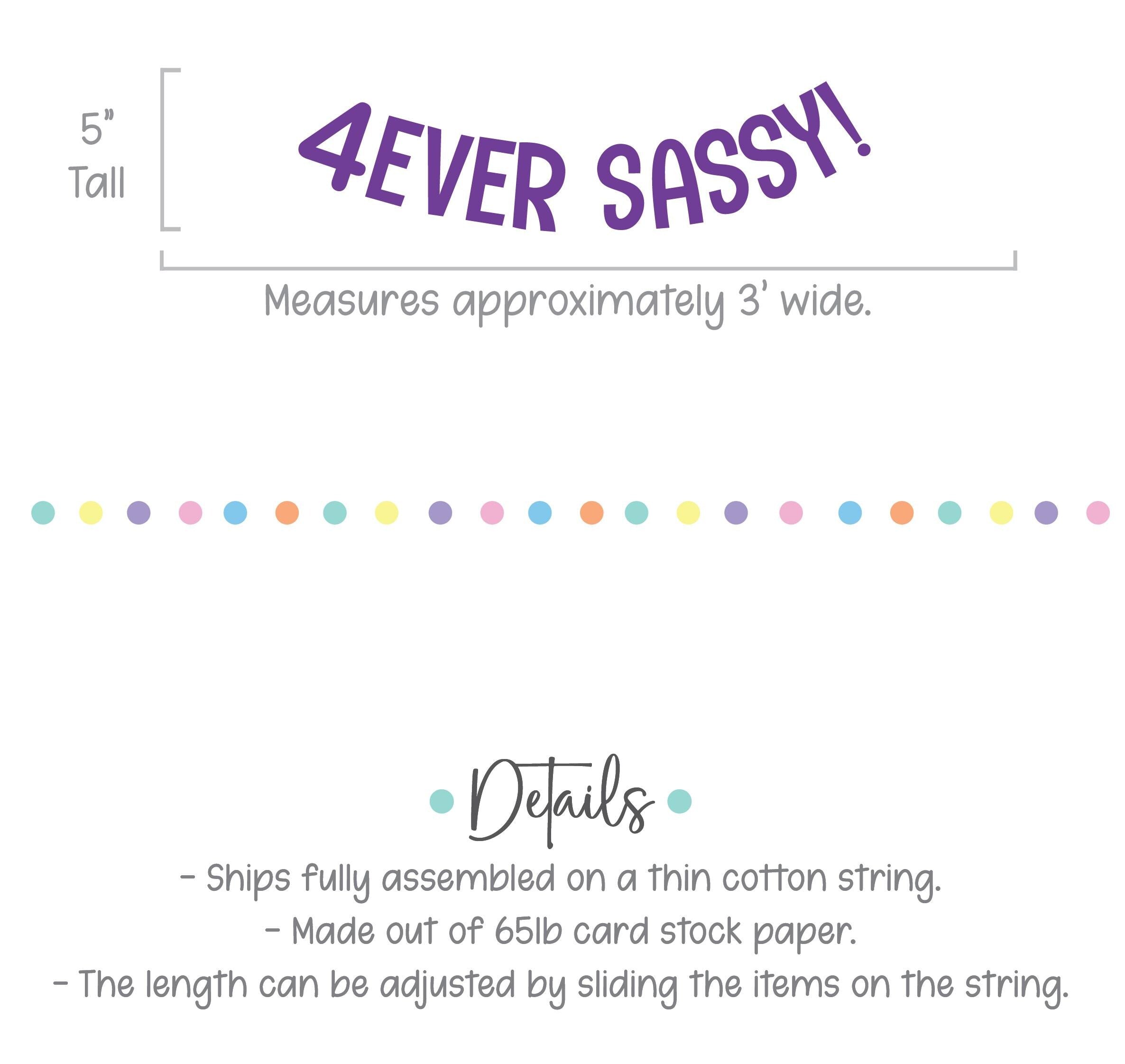 4 Ever Sassy!, 4th Birthday Party Theme Ideas, 4th Birthday Party Banner, 4th Birthday Ideas, 4 Ever Sassy Decorations, Girl&#39;s 4th Birthday