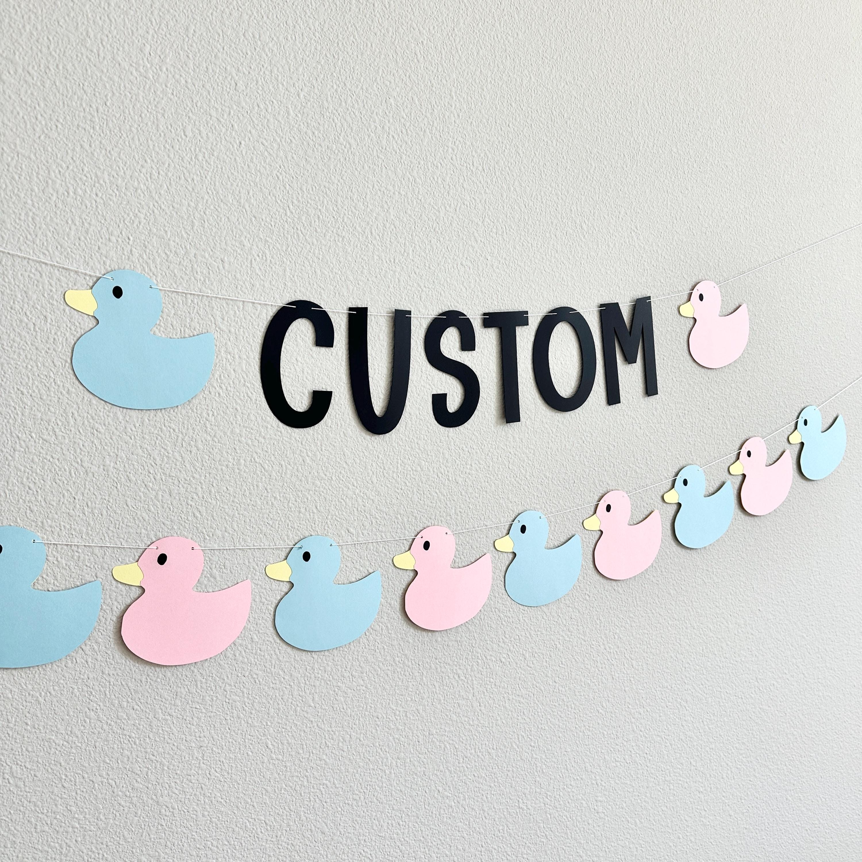 Custom Duck Banner, Gender Reveal Duck Themed Decorations, Pink and Blue Duck Decorations, Baby Shower Party Decor