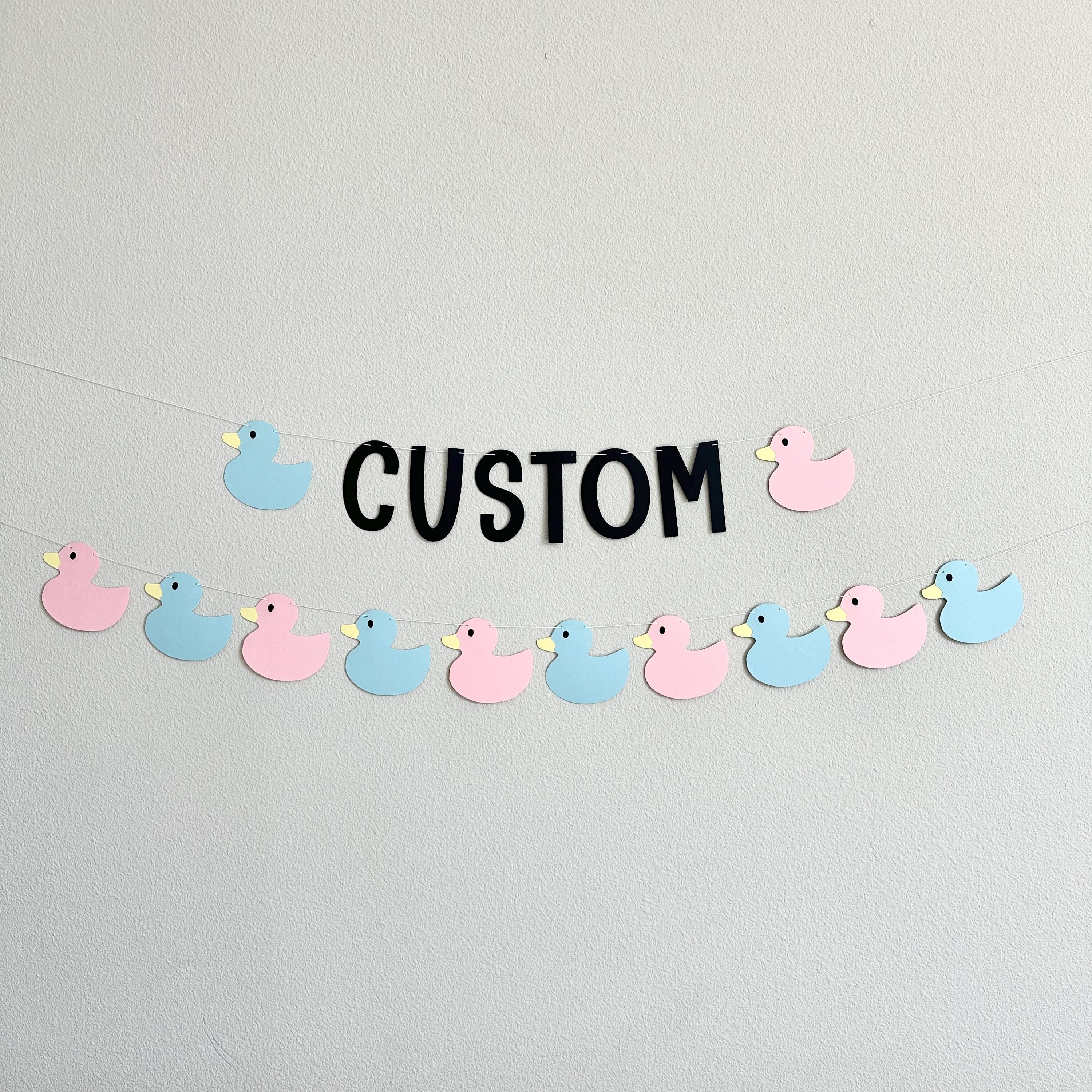 Custom Duck Banner, Gender Reveal Duck Themed Decorations, Pink and Blue Duck Decorations, Baby Shower Party Decor