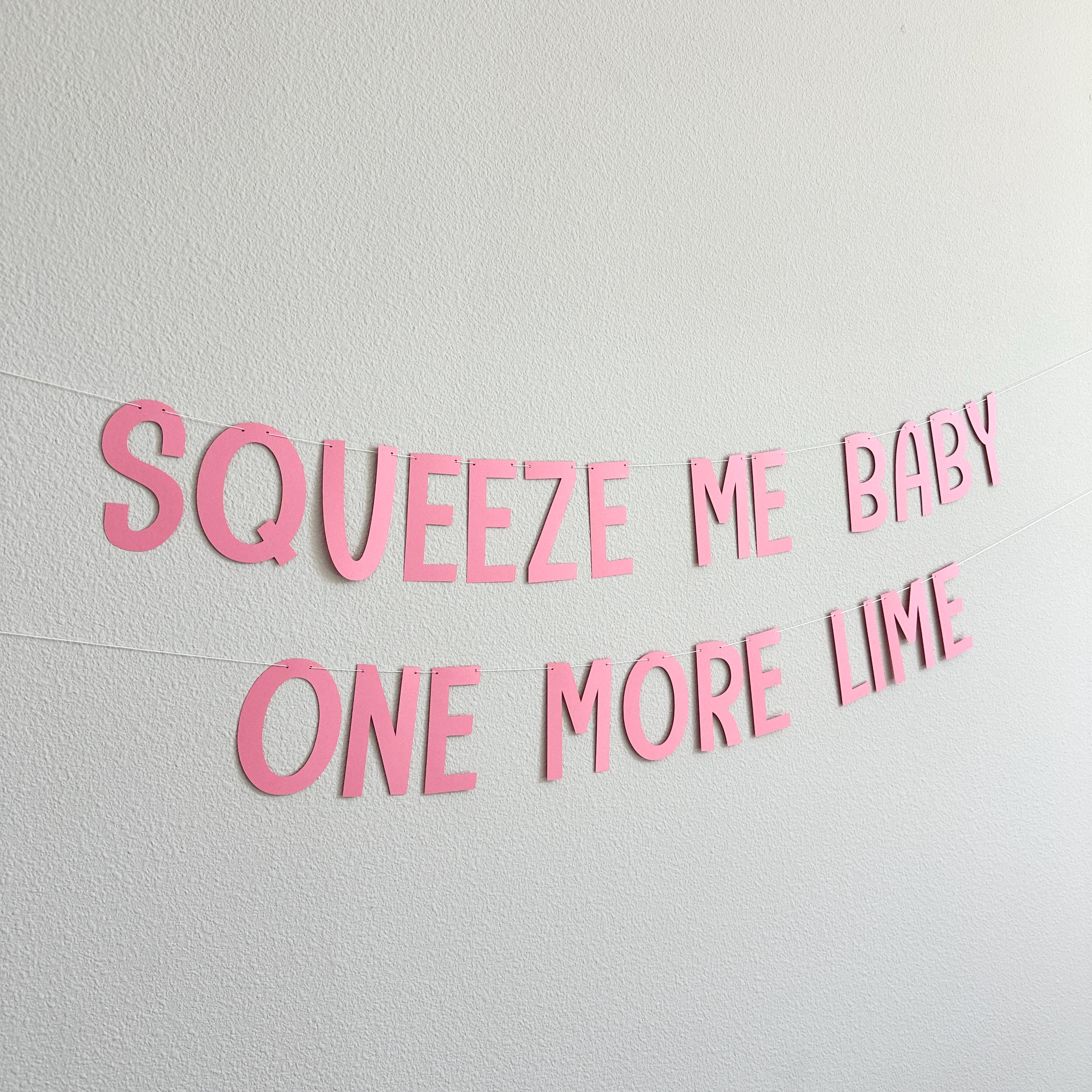 Squeeze Me Baby One More lime, Squeeze Me Baby One More Lime Banner, Bachelorette Party, Bridal Shower Decorations
