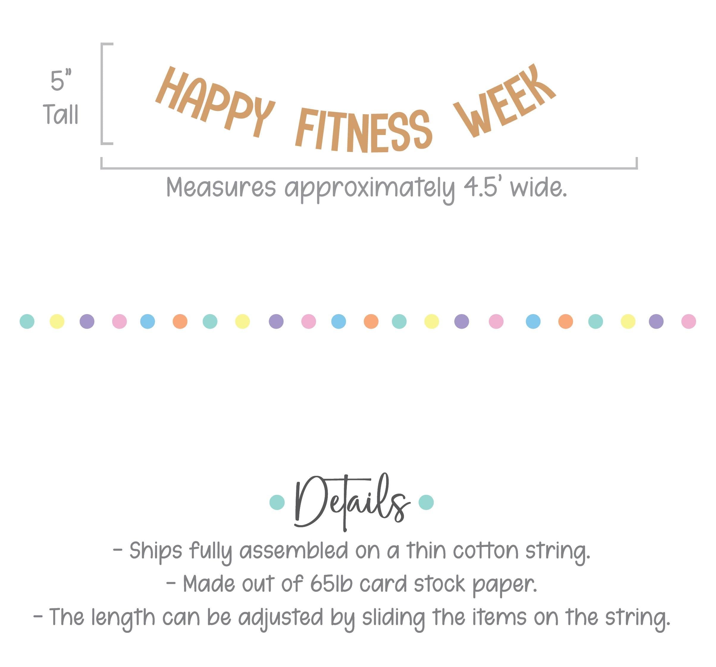 Happy Fitness Week, Fitness Week Decorations, Fitness Week Banner, Fitness Week Celebration Decorations