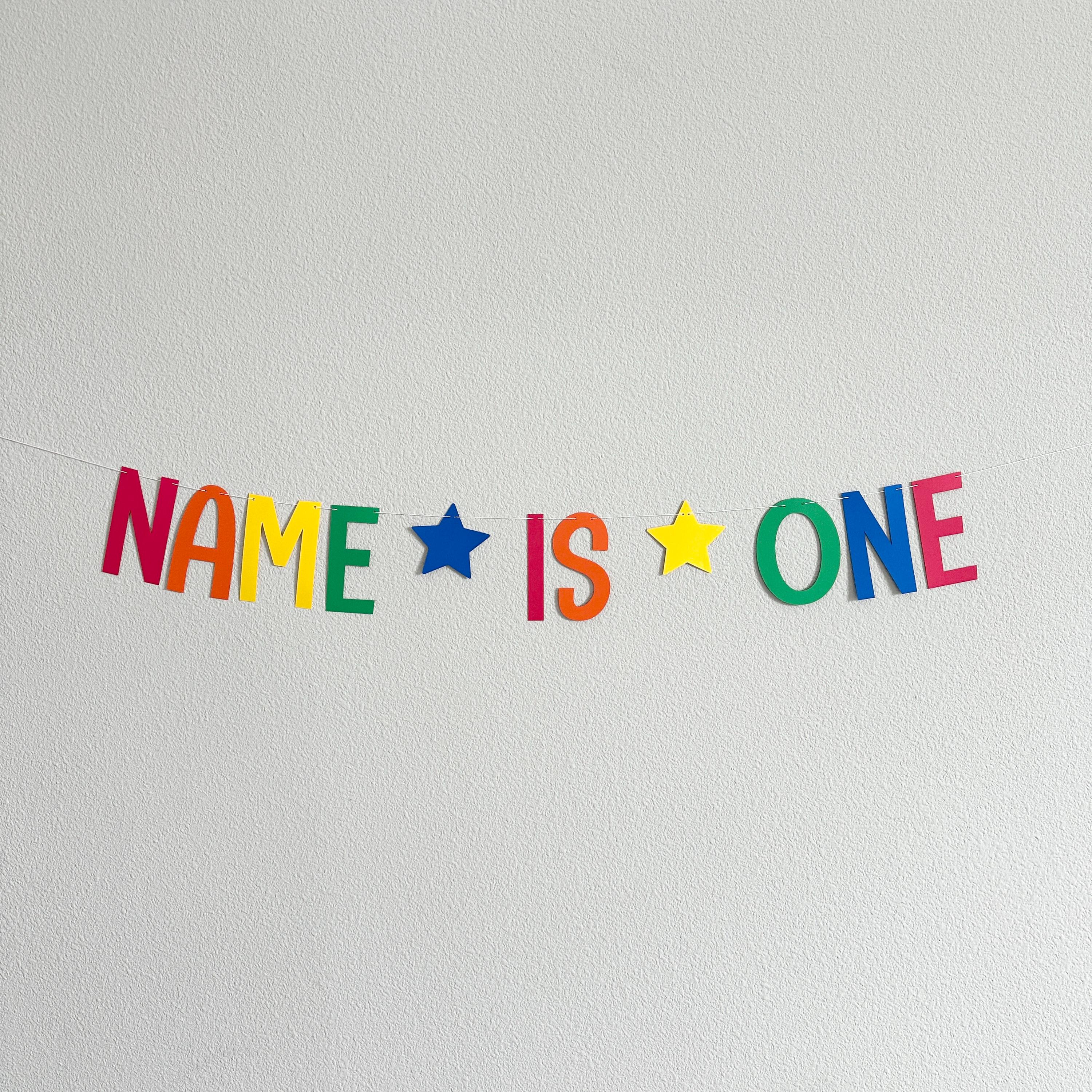 Name Is One Banner, 1st Birthday Banner Rainbow Pastels, Boy&#39;s 1st Birthday Banner, Personalized First Birthday Banner