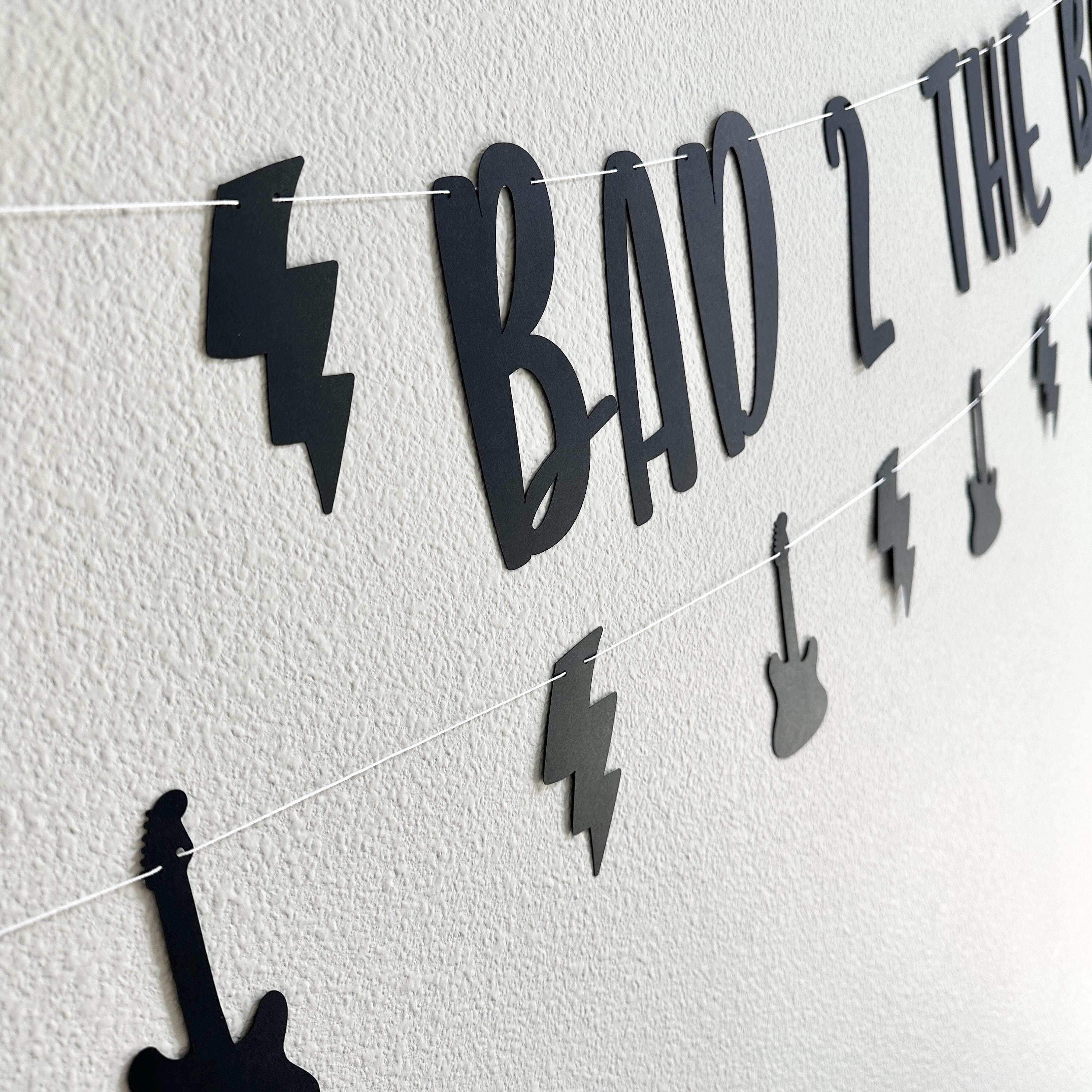 Bad 2 the Bone Banner, 2nd Birthday Party Decorations, 2nd Birthday Theme Ideas, Rock 2nd Birthday Party, Boys Second Birthday Party