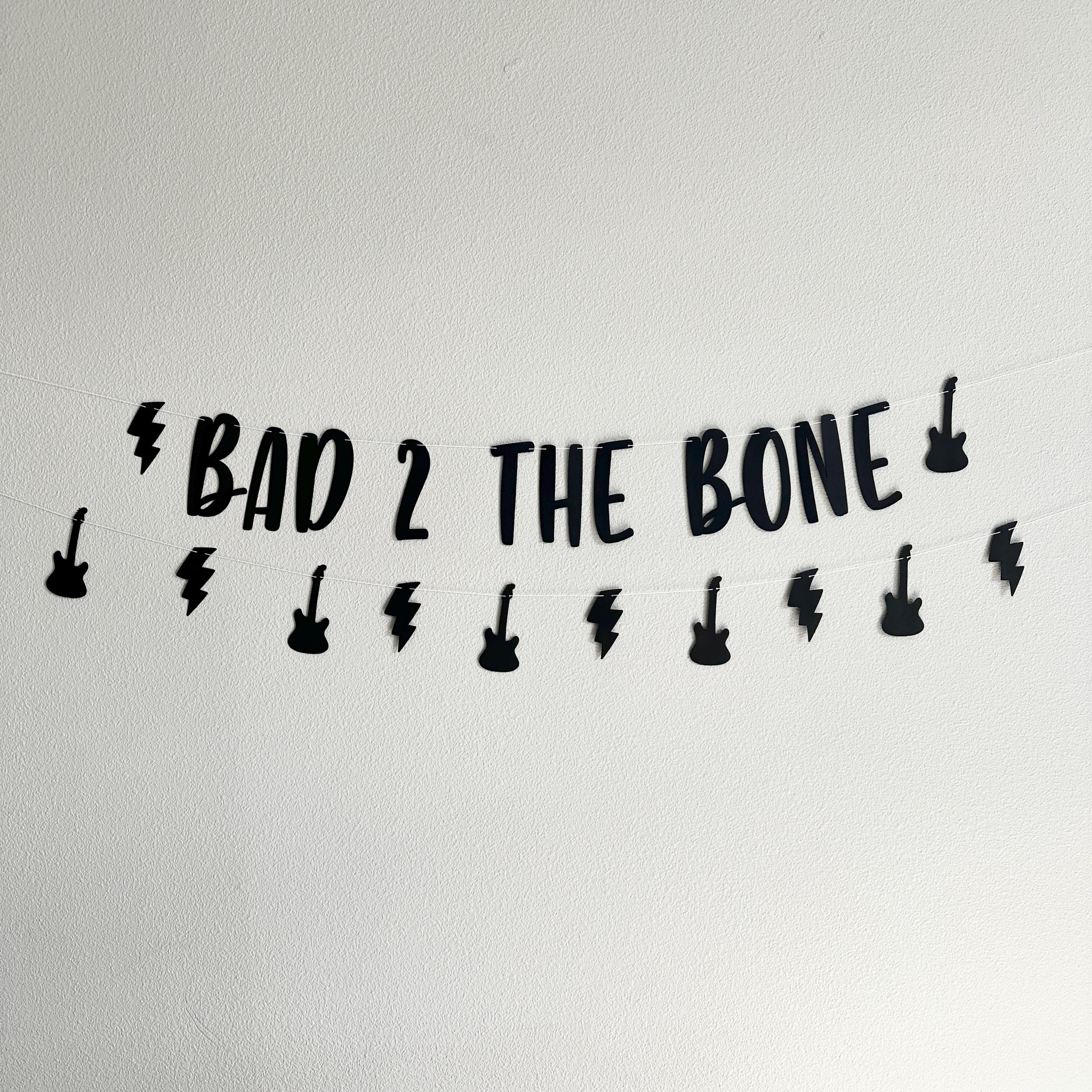 Bad 2 the Bone Banner, 2nd Birthday Party Decorations, 2nd Birthday Theme Ideas, Rock 2nd Birthday Party, Boys Second Birthday Party