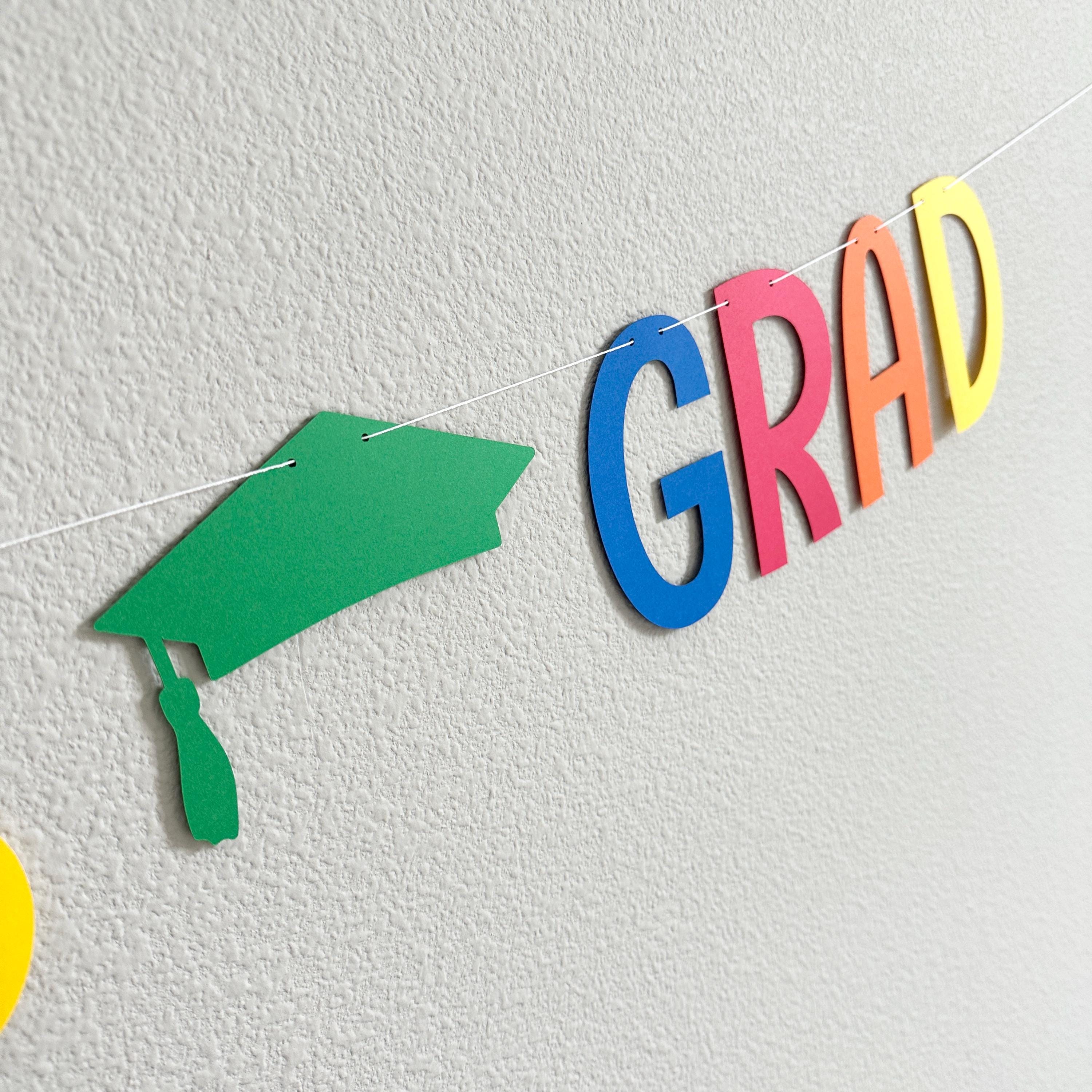Congrats Grad, Graduation Banner, Rainbow Graduation Banner, Colorful Graduation Decorations, Graduation Party