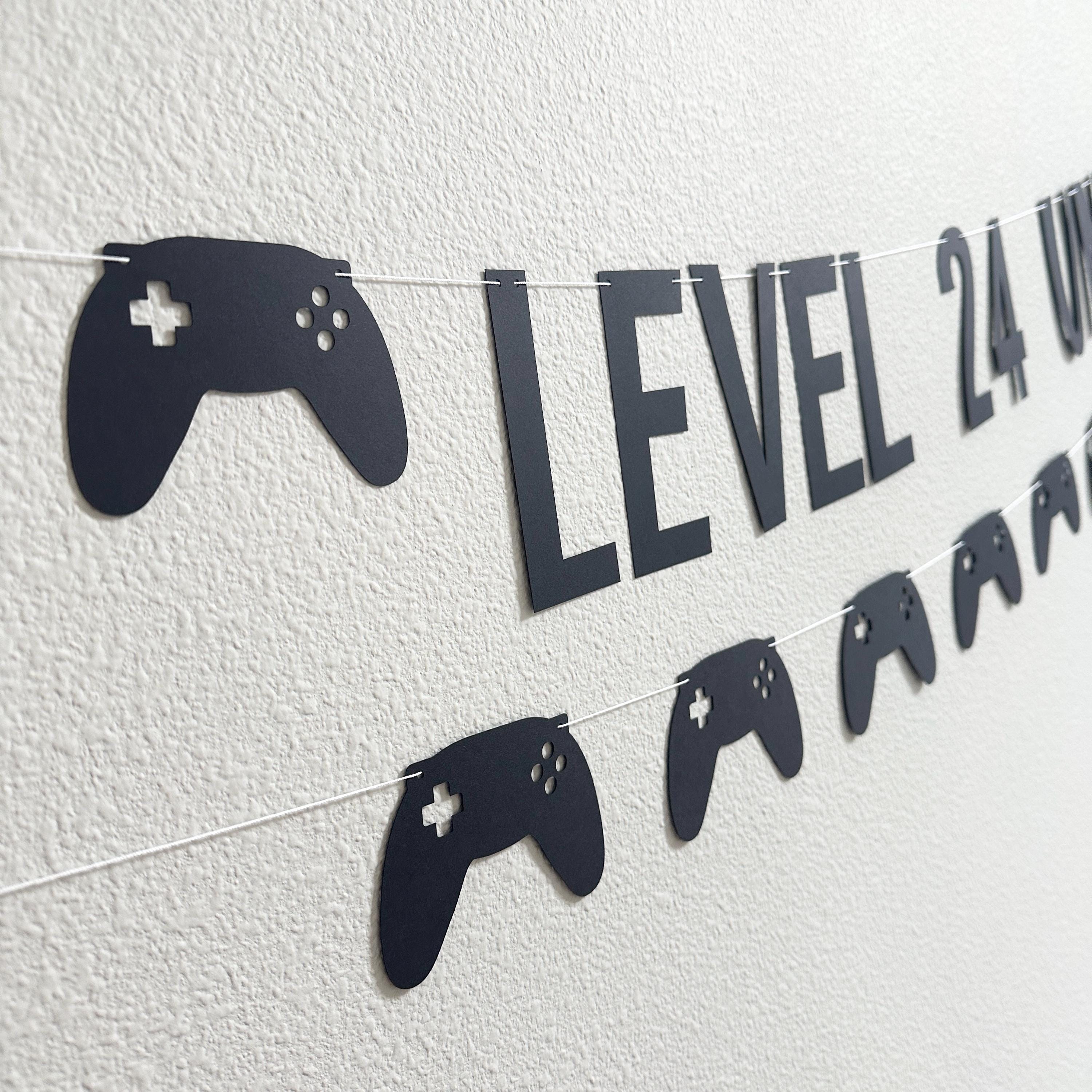 Level 24 Unlocked, Gamer Birthday, Gaming Birthday Banner, 24th Birthday, Video Game Party, 24th Birthday Party Theme Ideas