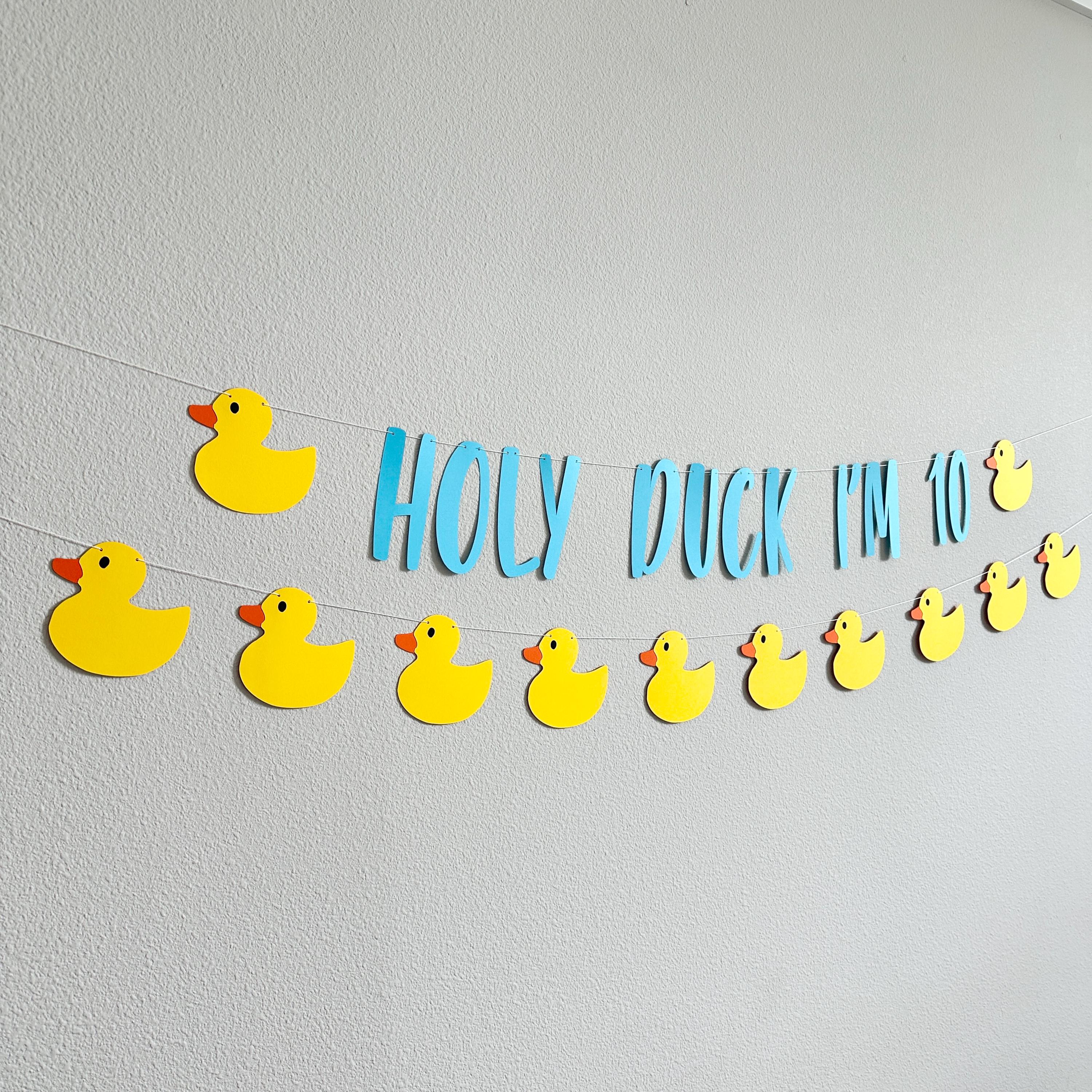 Holy Duck I&#39;m 10, Duck Themed 10th Birthday, Duck Decorations, Duck Birthday, Duck Party, Duck Banner, Custom Duck Banner, Yellow Ducks