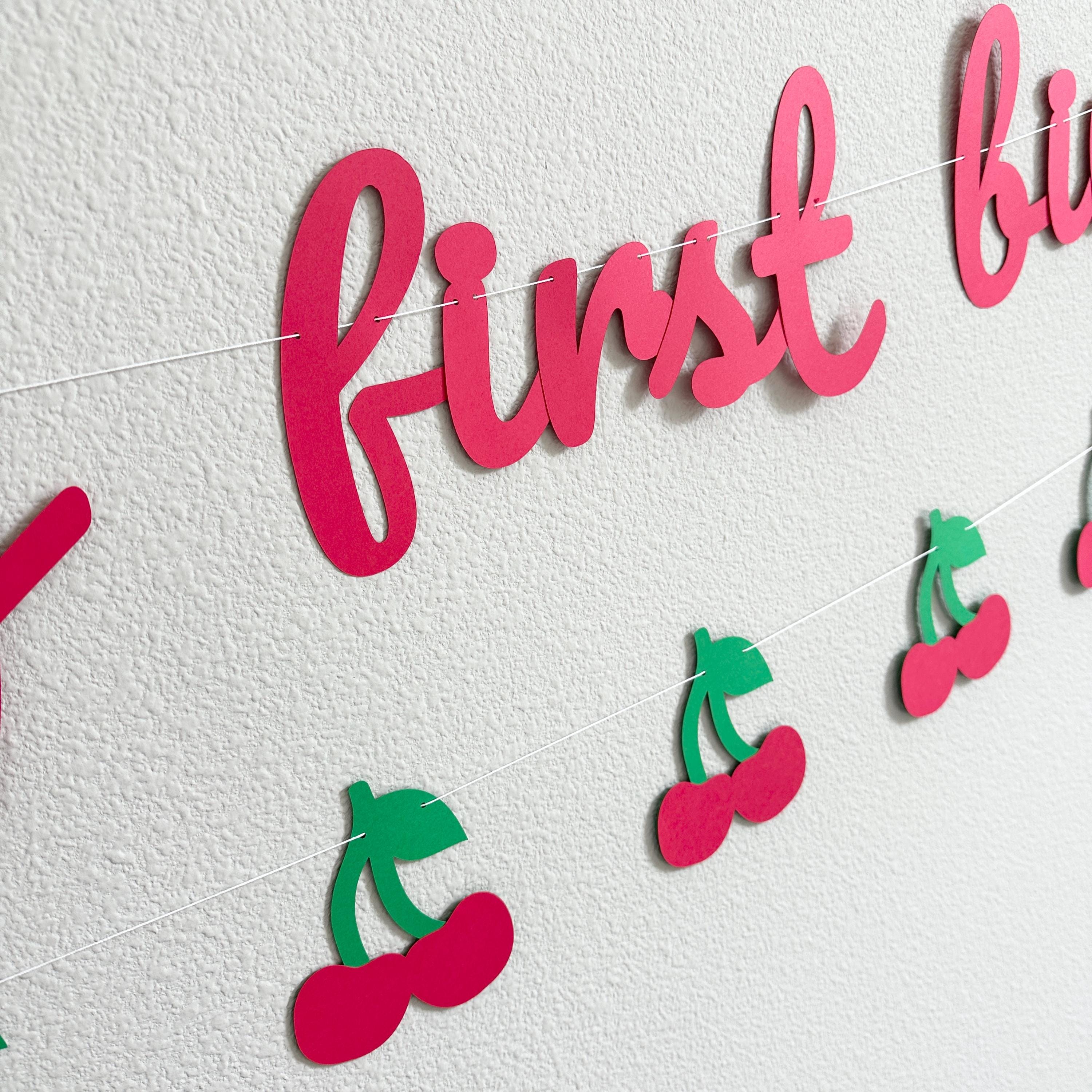 Cherry First Birthday, 1st Birthday Party Decorations, 1st Birthday Theme Ideas, Cherry 1st Birthday Banner, Cherry Birthday Party