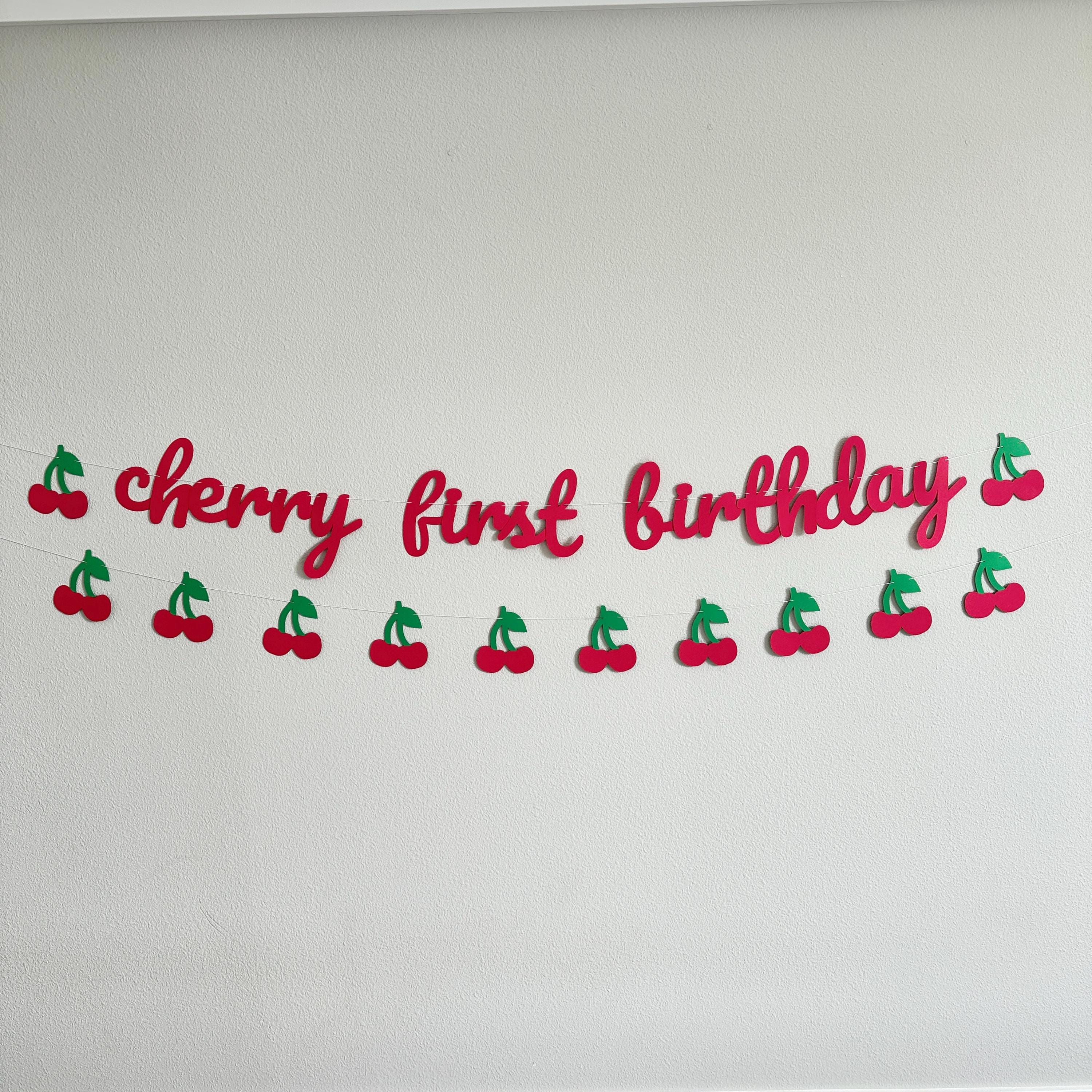 Cherry First Birthday, 1st Birthday Party Decorations, 1st Birthday Theme Ideas, Cherry 1st Birthday Banner, Cherry Birthday Party