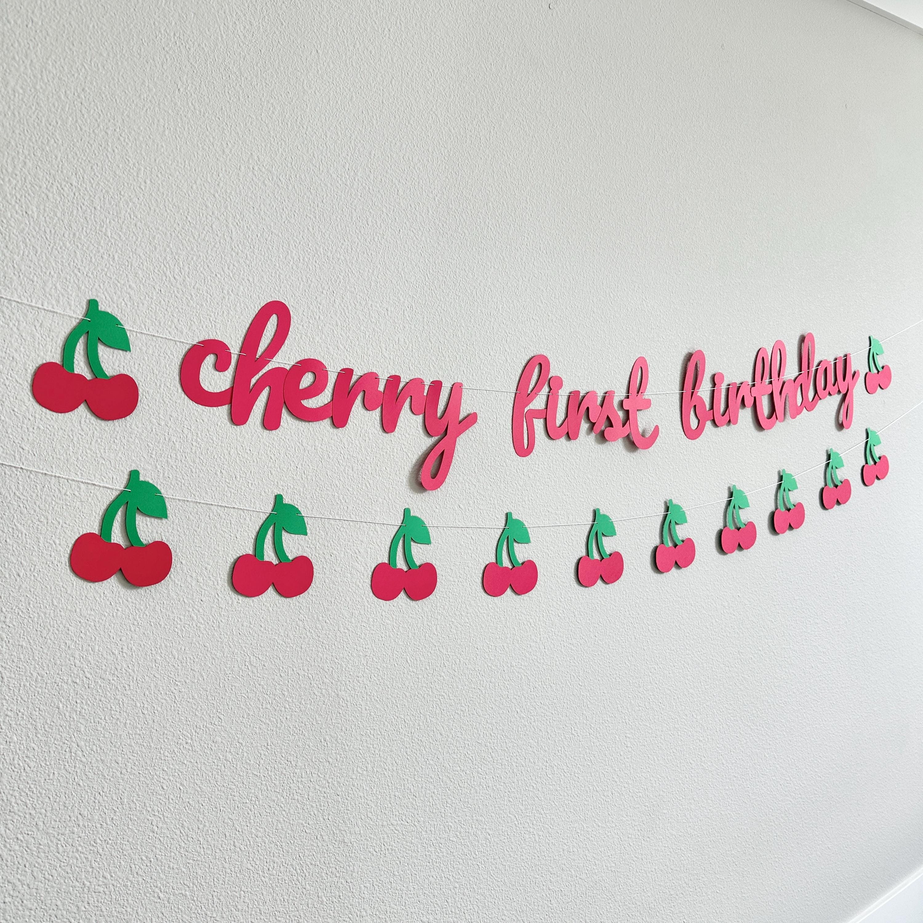 Cherry First Birthday, 1st Birthday Party Decorations, 1st Birthday Theme Ideas, Cherry 1st Birthday Banner, Cherry Birthday Party