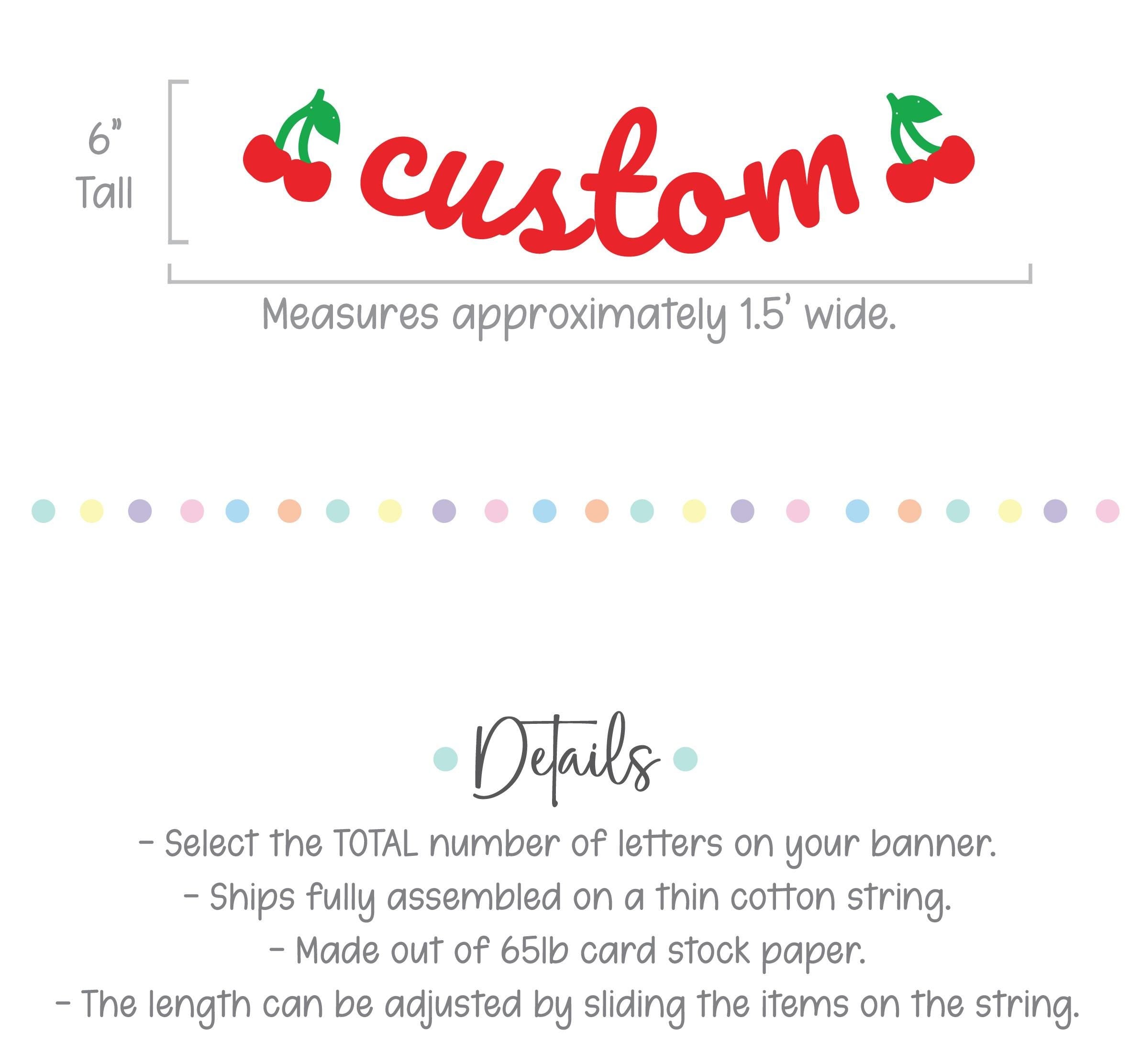 Custom Cherry Banner, Cherry Decorations, Cherry Banner, Cherry Party Theme Decorations, Birthday Party Theme Ideas, Cherry Party