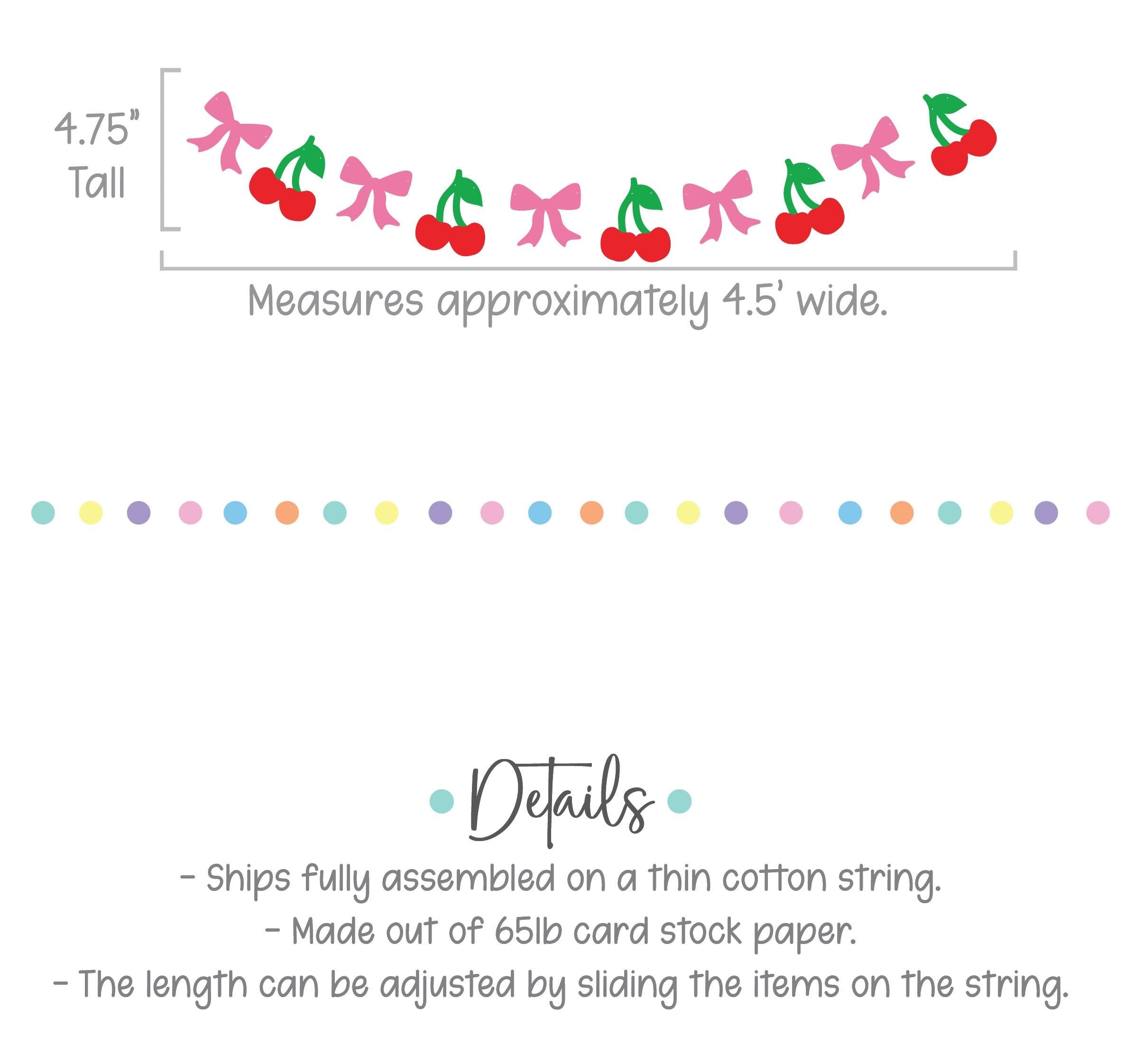 Custom Coquette Bow and Cherry Banner, Cherries and Bows Decorations, Cherry On Top Party, Cherry first Birthday Party Decorations