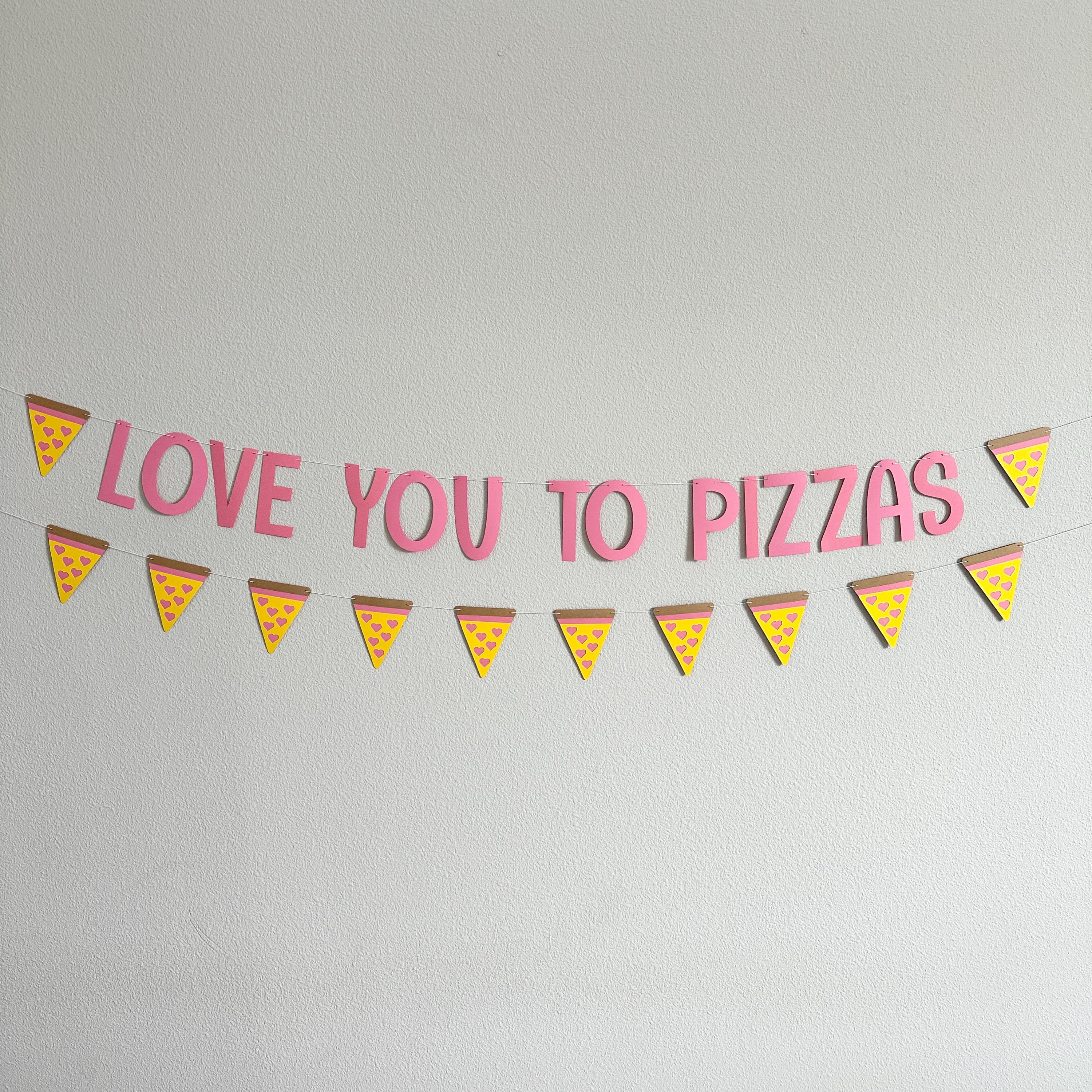 Custom Pizza Banner, Pizza Hearts Decorations, Pink Pizza Birthday Party Decorations, Hearts And Pizza Theme Banner, Girl&#39;s Pizza Party