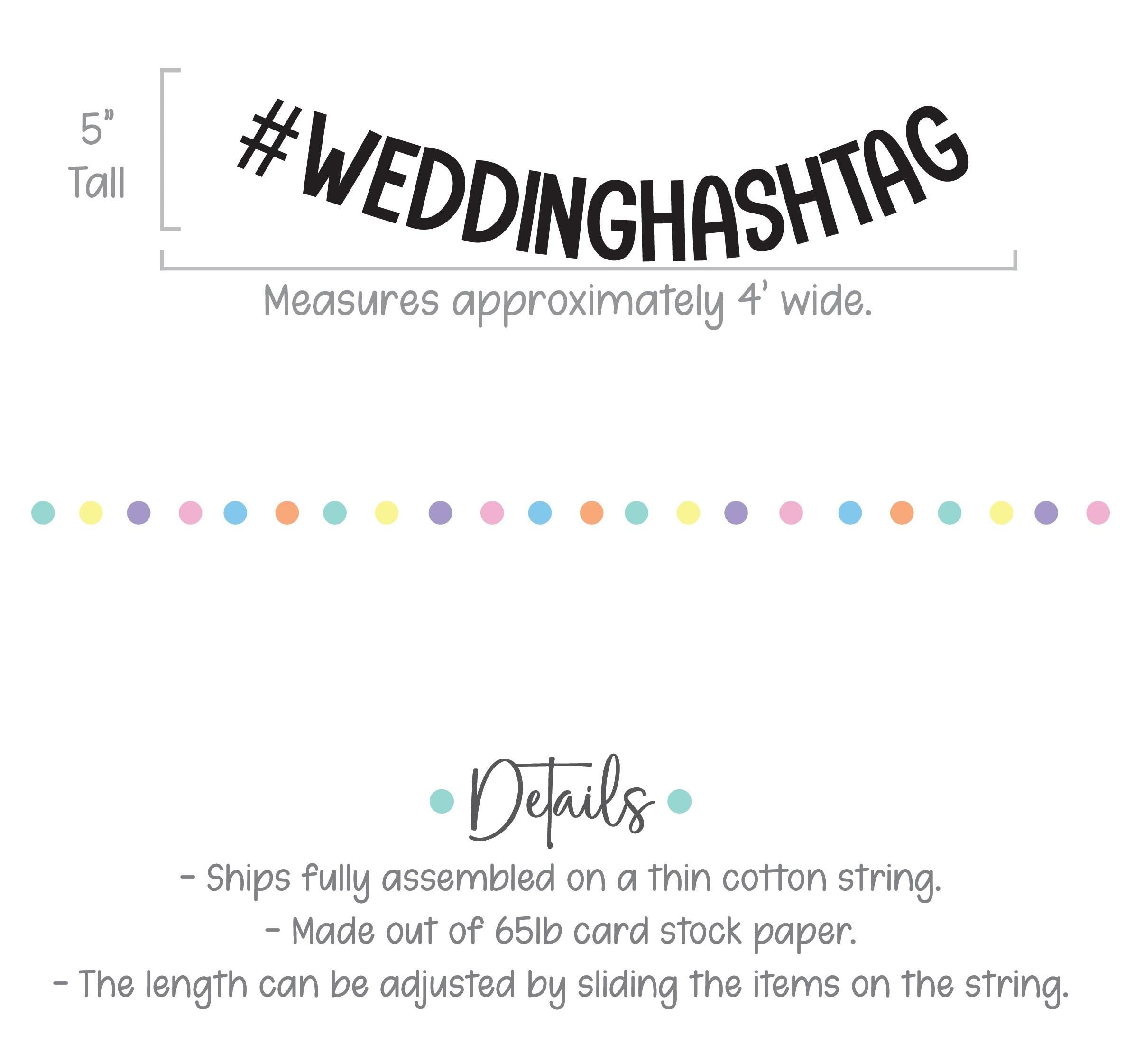 Wedding Hashtag Banner, #Wedding Hashtag Sign, Custom Hashtag Decorations, Wedding Sign, Couple Wedding Hashtag Decoration