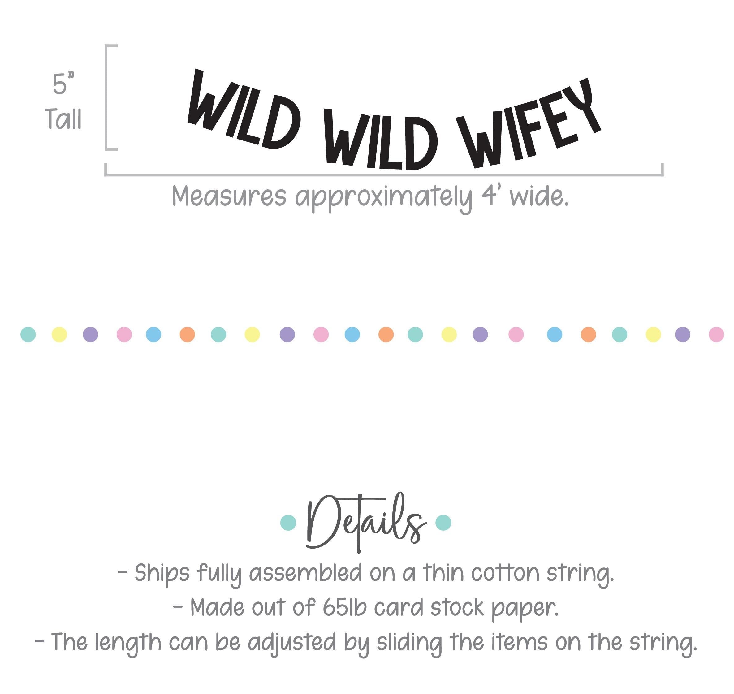 Wild Wild Wifey Banner for Bachelorette Party Decoration, Rustic Bridal Shower Sign, Fun Wedding Photo Prop, Boho Bride-to-Be Accessory