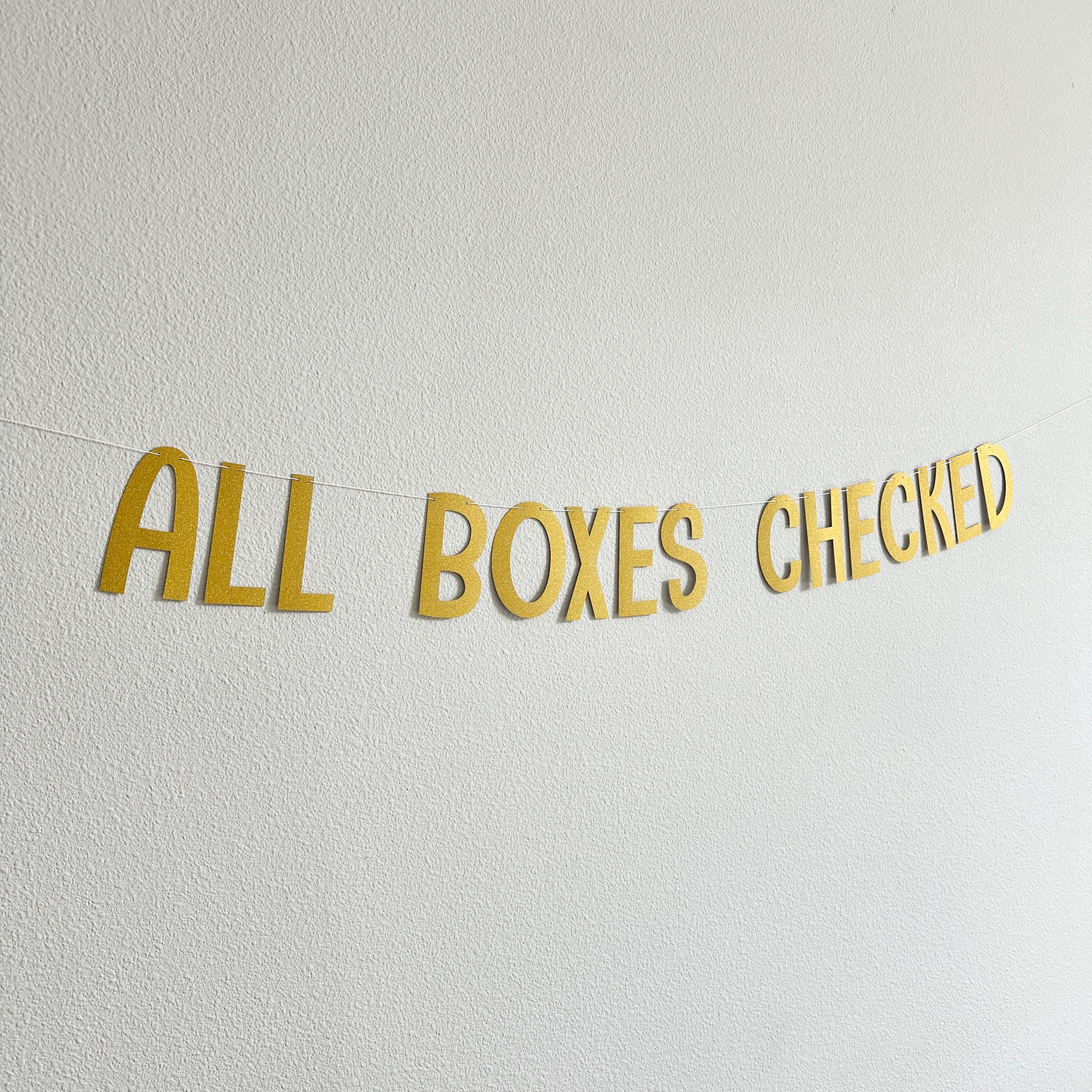 All Boxes Checked Banner, Bridal Shower Decorations, Bachelorette Party Trends, Bachelorette Decorations, All Boxes Checked Decorations